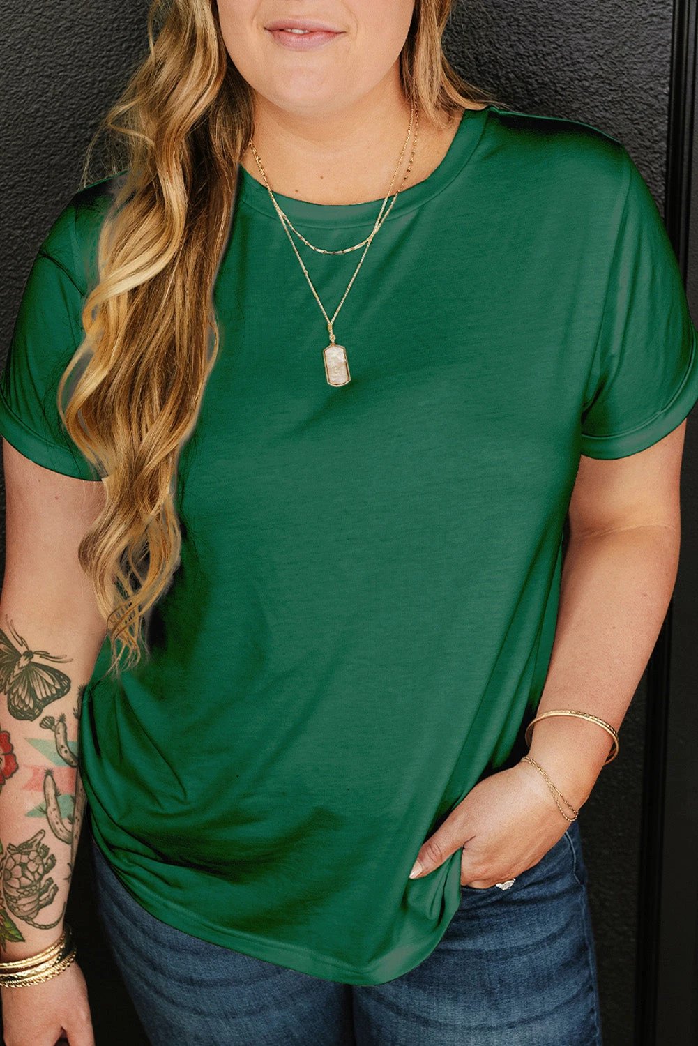 plus size green t-shirt
