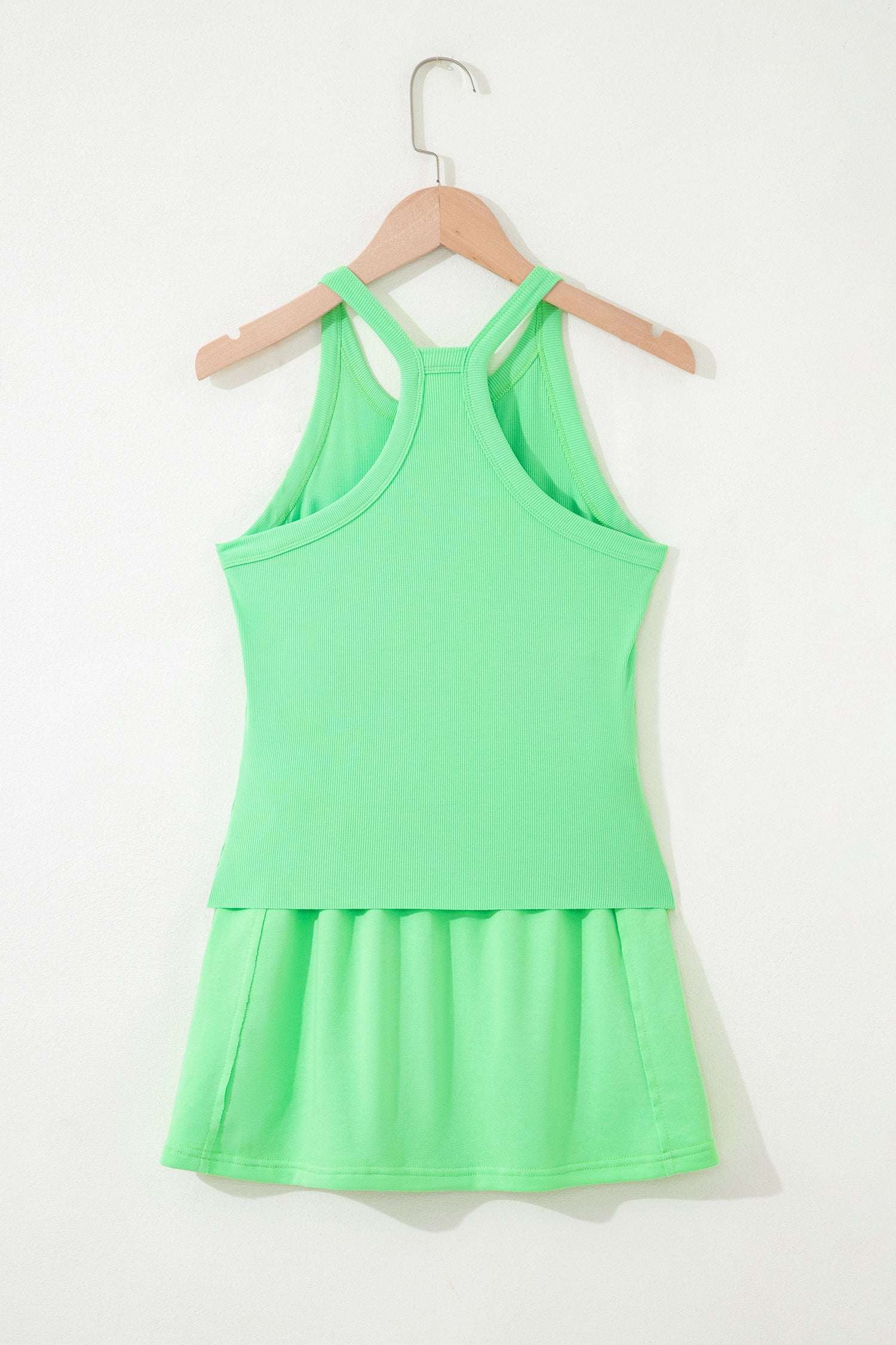 Ribbed Tank Top Mini Skort Set | Elastic Waist Vacation Outfit