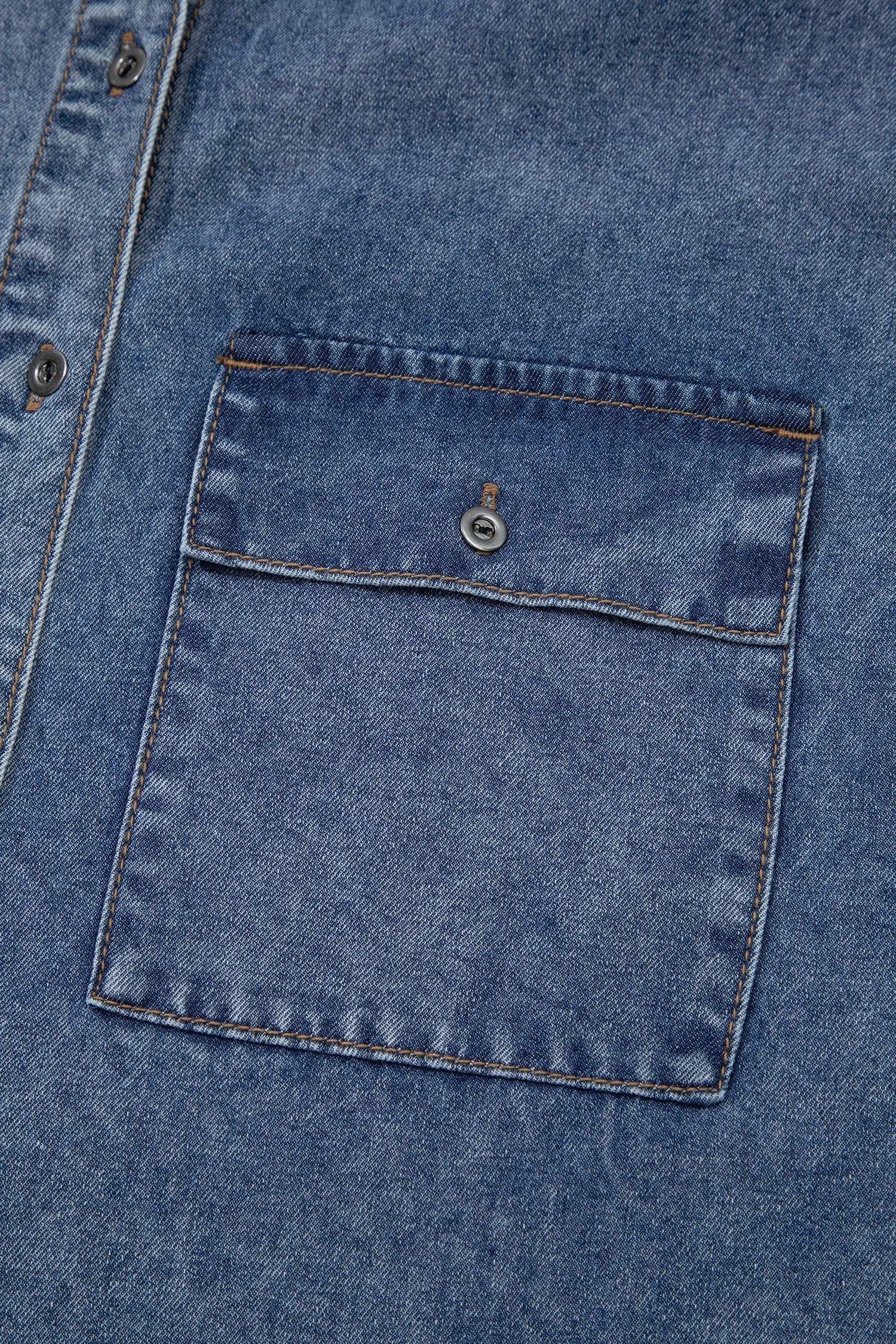  vintage denim shirt for women casual everyday outfit