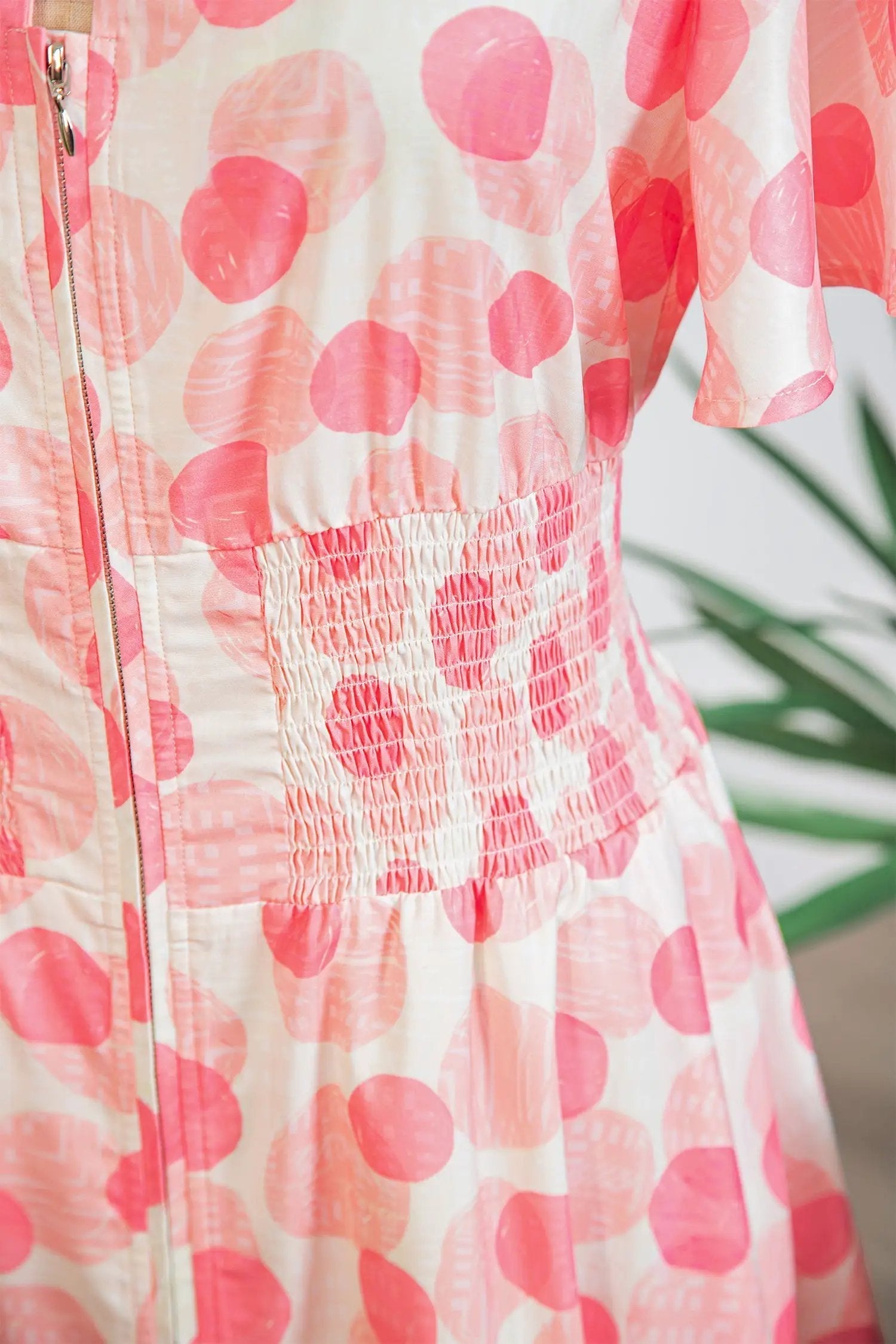 pink polka dot maxi dress