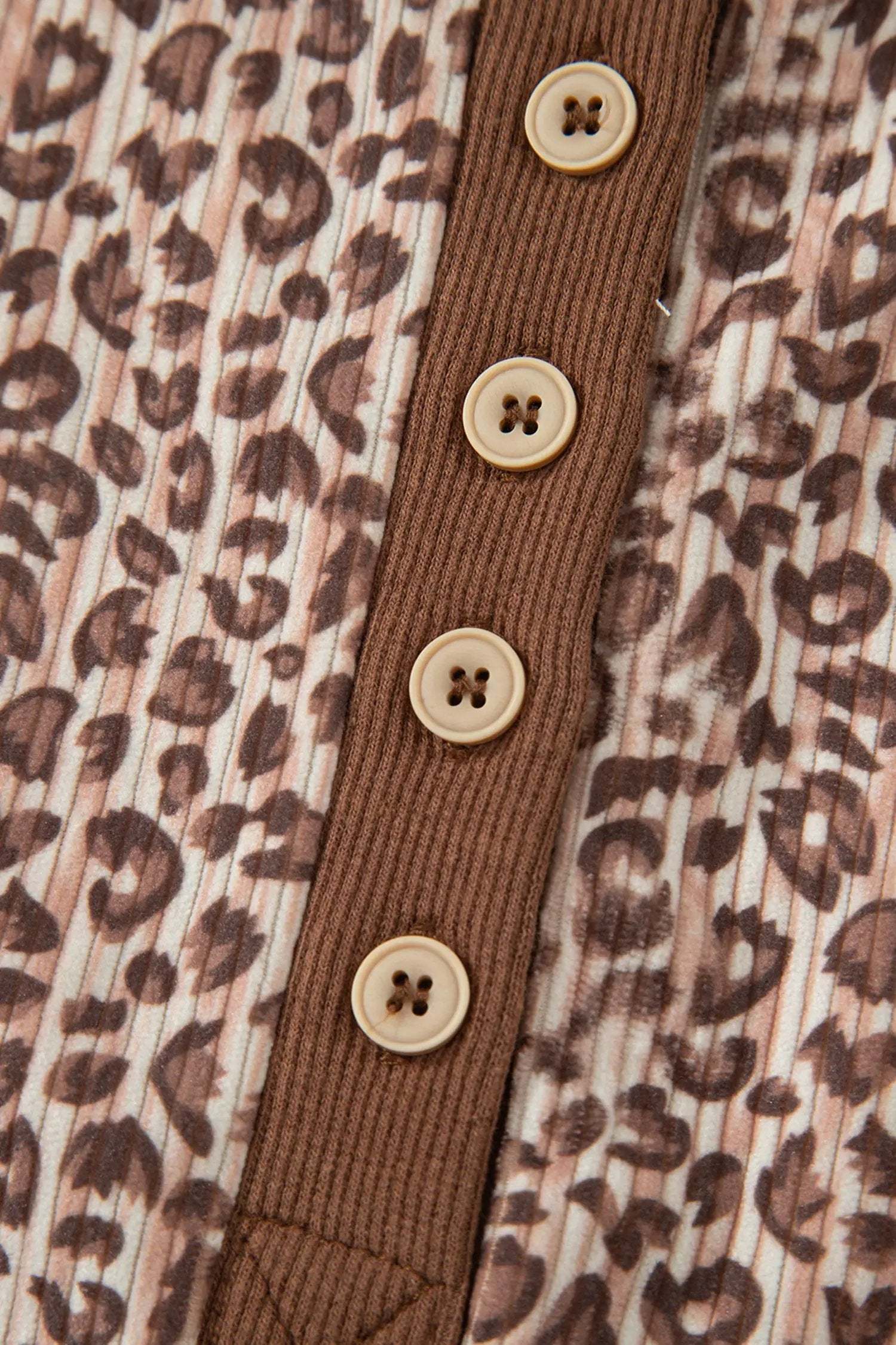 Dear-Lover Dropshipping Main Character Energy | Leopard Print Ribbed Outfit With Button Front Top And Matching Elastic Waist Shorts - Outfit Sets Two Piece Sets/Short Sets