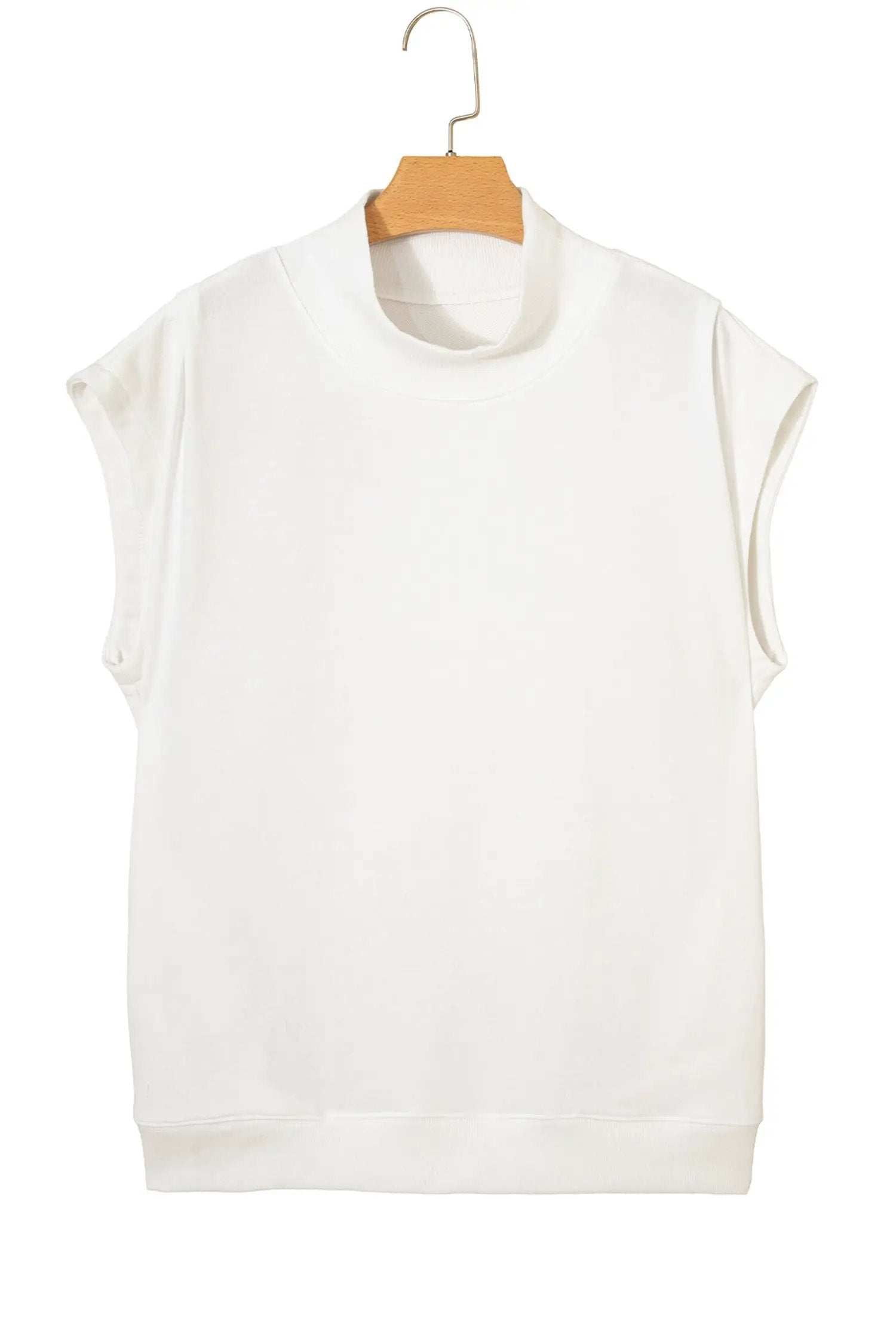 Dear-Lover Dropshipping Everyday Chic | High Neck Cap Sleeve Top Relaxed Fit Blouse - Blouses Tops/Tops & Tees