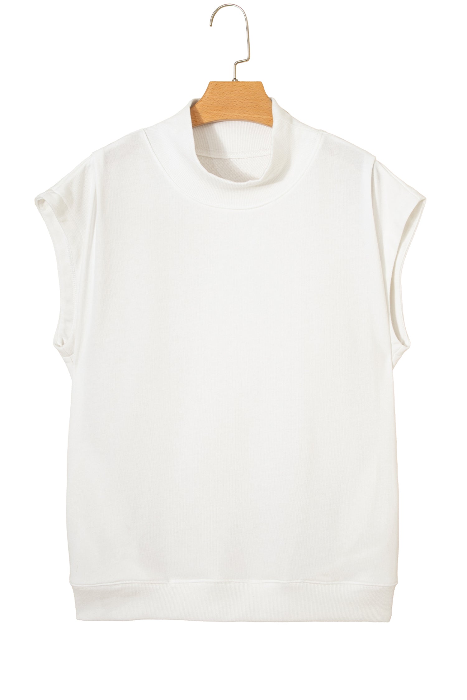 Everyday Chic | High Neck Cap Sleeve Top Relaxed Fit Blouse