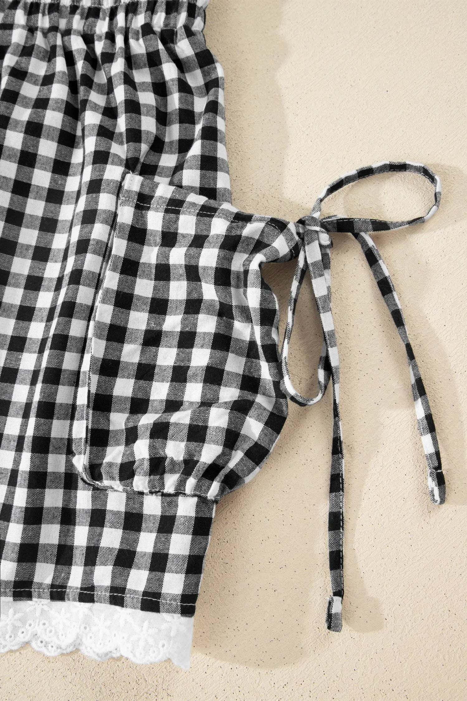 Gingham Lace Trim Shorts