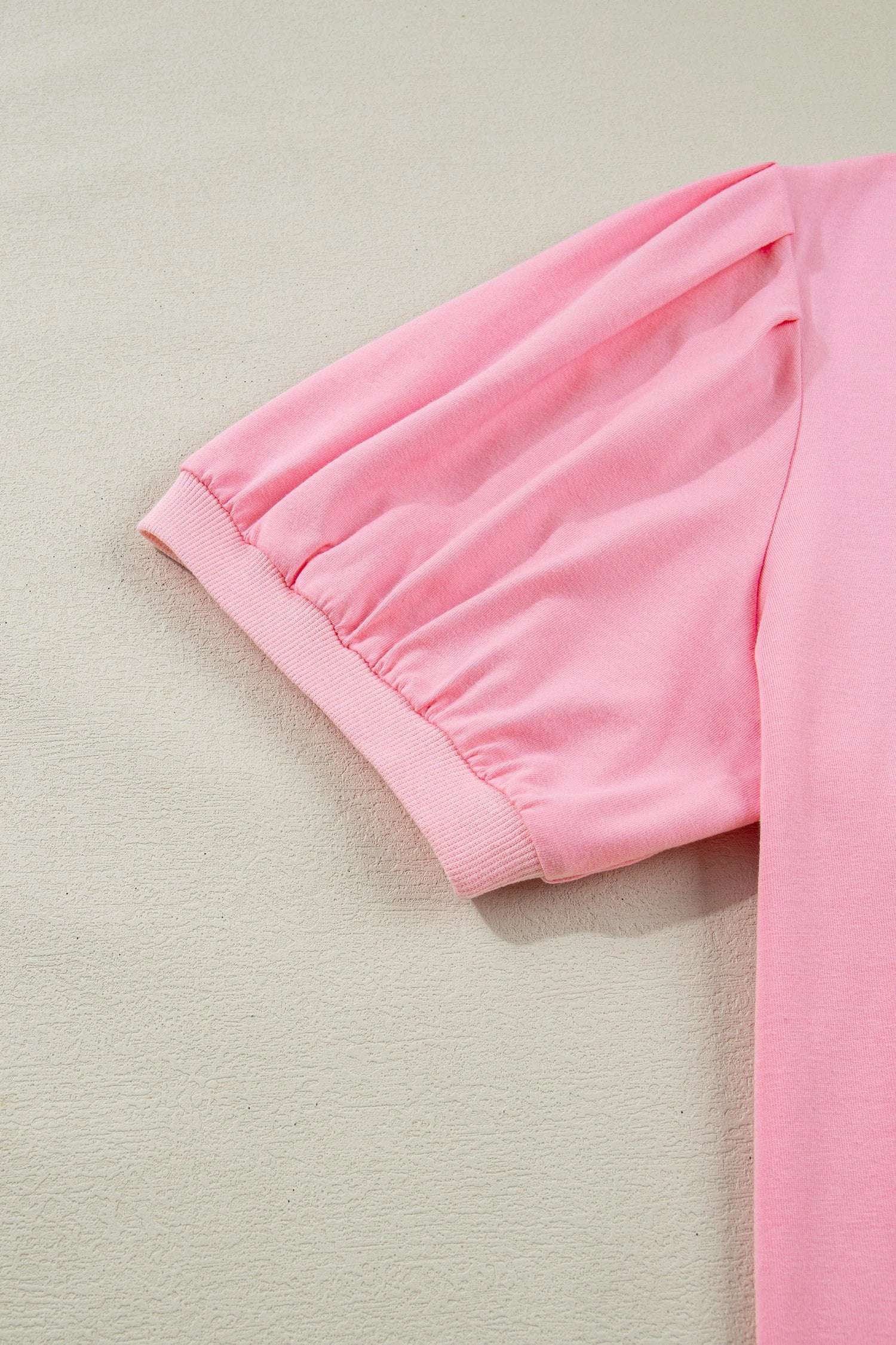 bonbon v neck pleated short puff sleeve plus size blouse for women casual everyday outfit