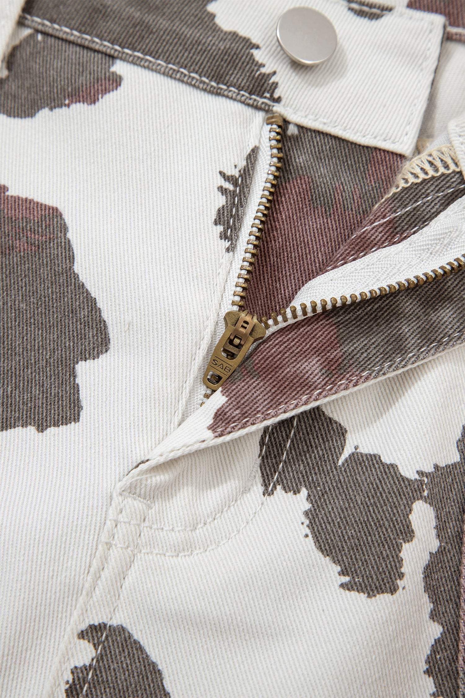 Cool Mom Energy | Western Cow Print Jeans With Multi Pockets
