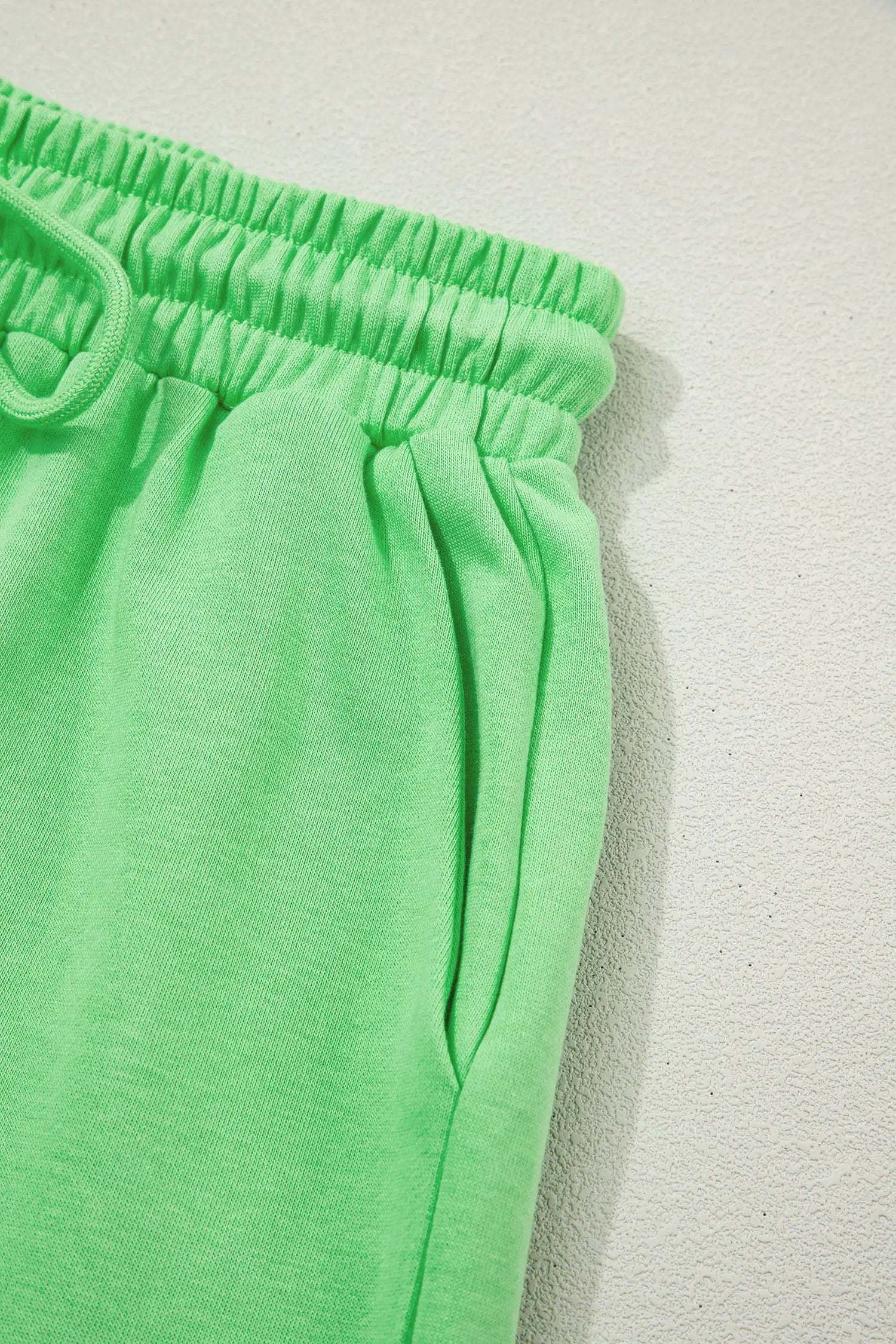 J&H Apparel Green Solid Color Puffy Loose Top Drawstring Shorts 2pcs Outfit - Outfit Sets Two Piece Sets/Short Sets