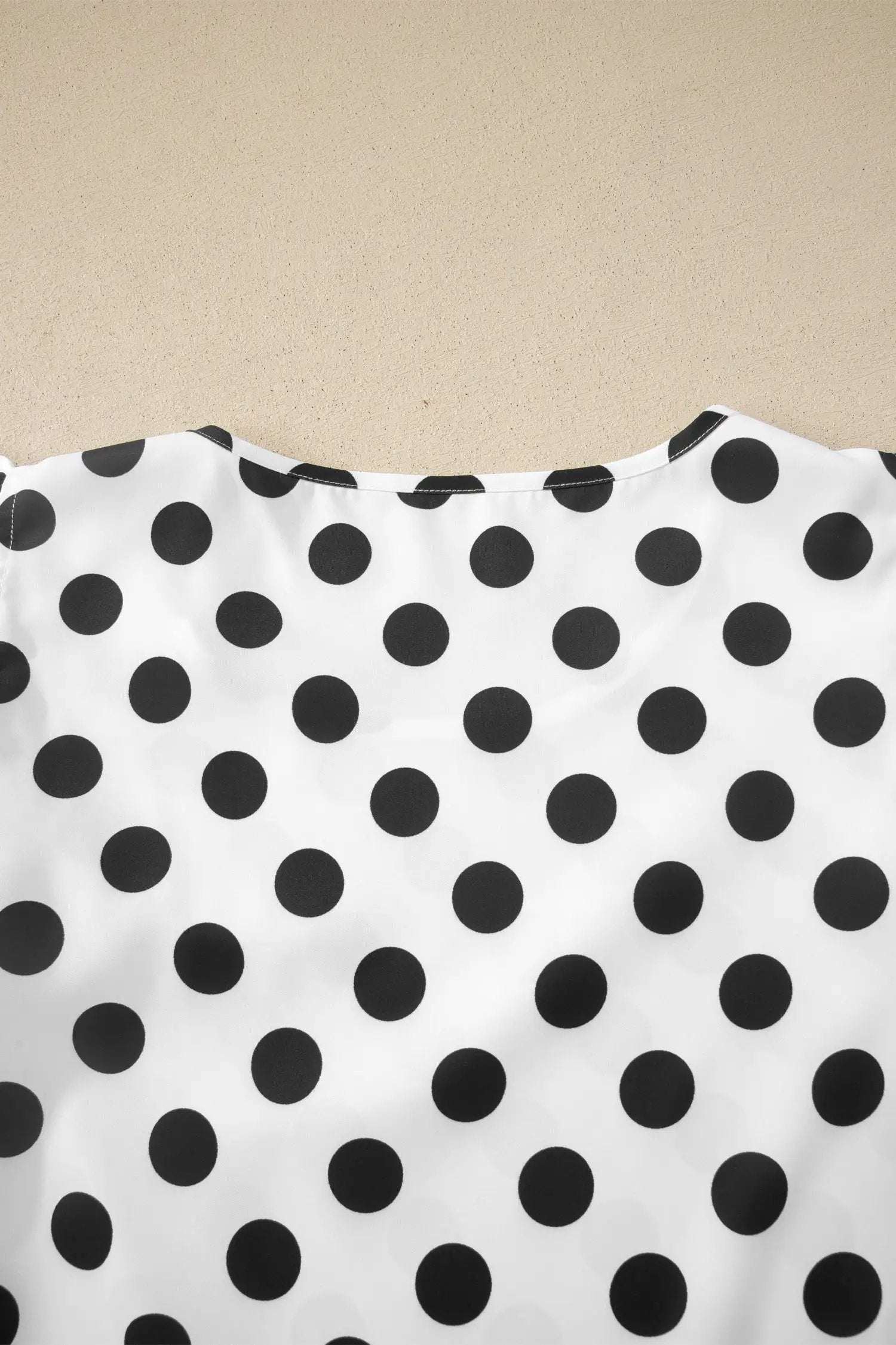 Dear-Lover Dropshipping Effortless Polka Dot Charmer | White Polka Dot Print Ruffled Short Sleeve Blouse - Blouses Tops/Blouses & Shirts