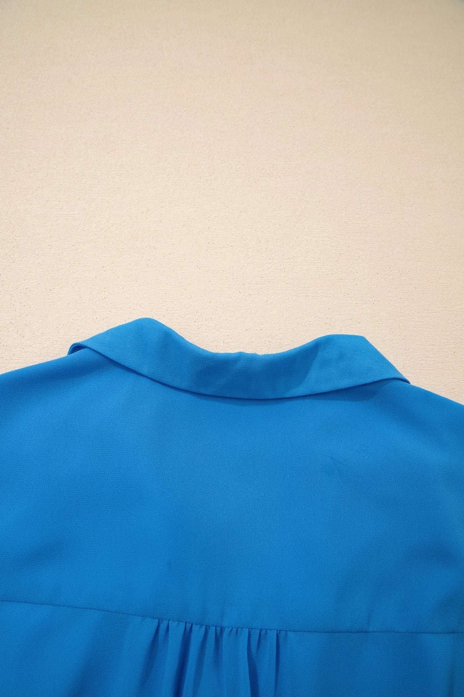 blue half buttons collared elastic waist sleeveless shirt dress for women casual everyday outfit