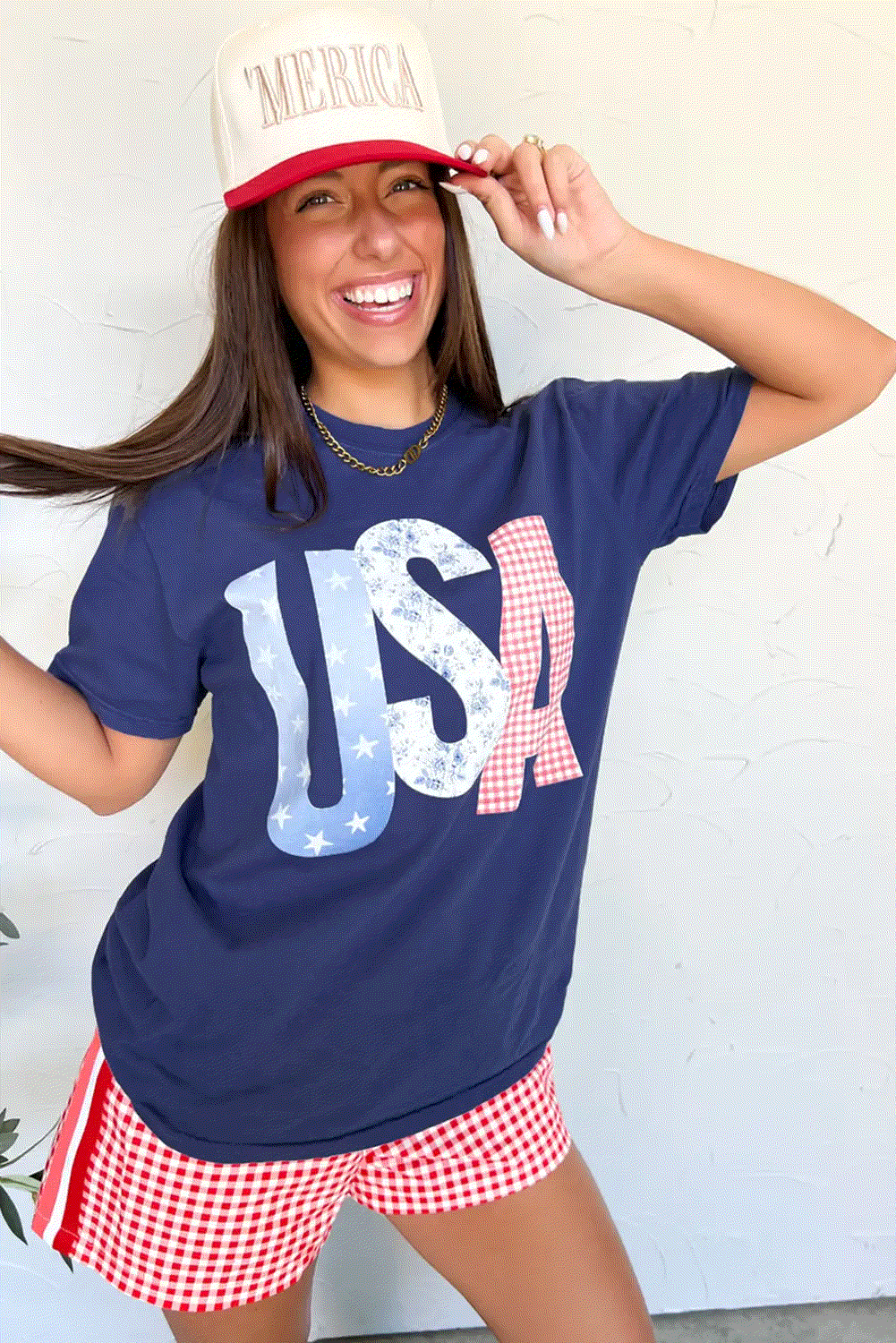 USA flag letters tee