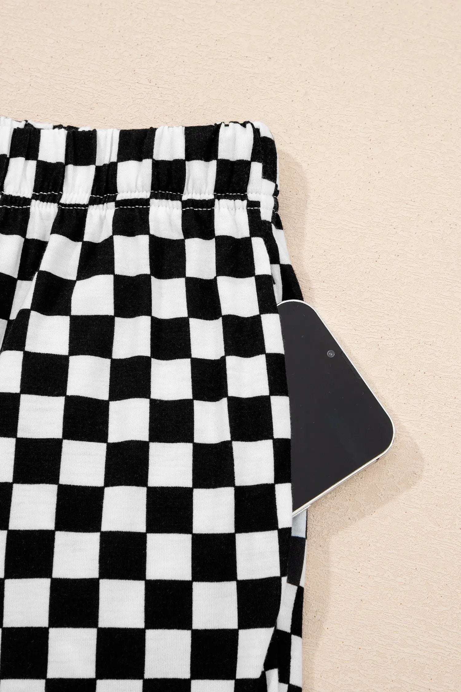 Checkered two-piece outfit set