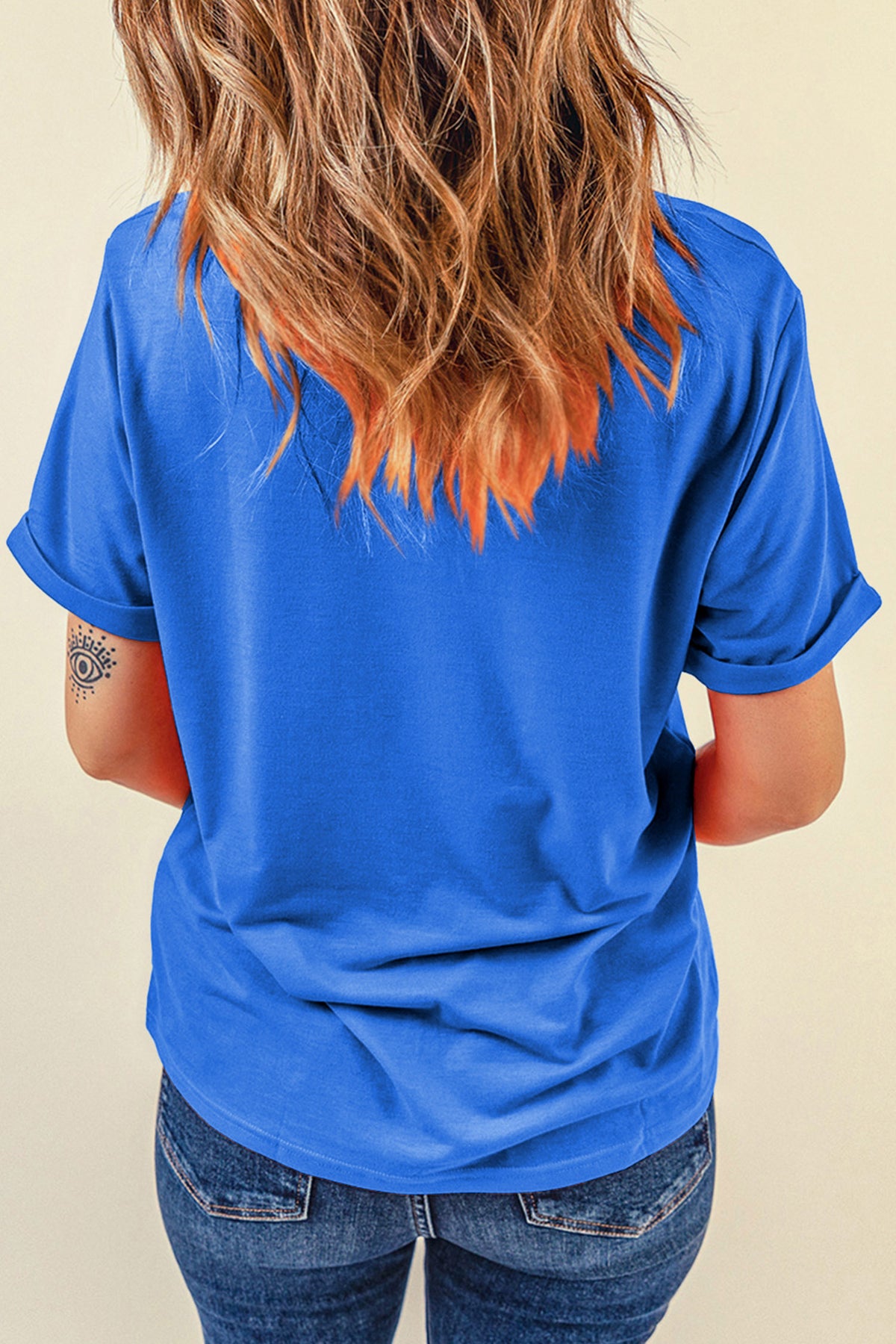 GAME DAY Checkered Print Rugby Graphic T-Shirt
