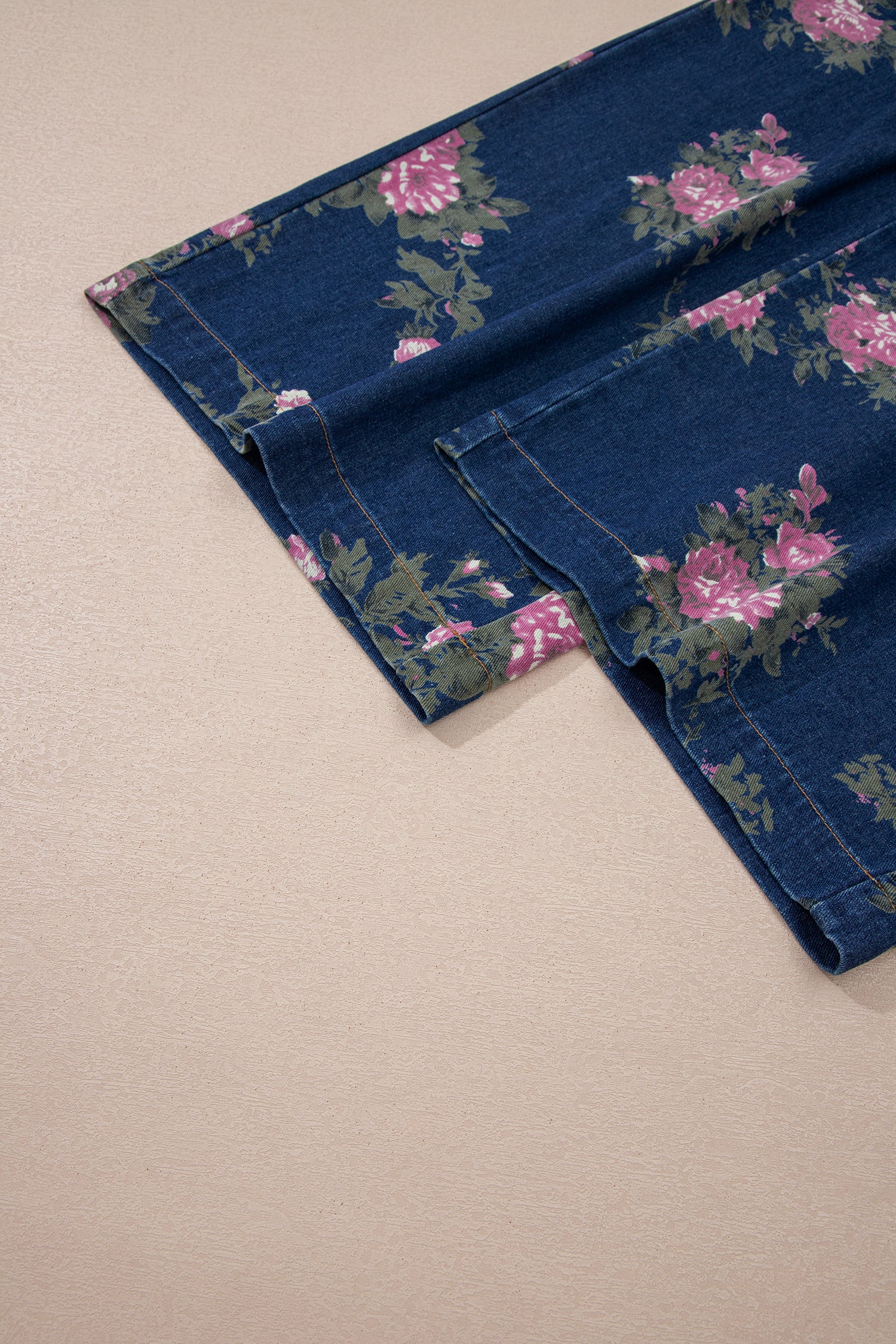 Floral Denim Jumpsuit