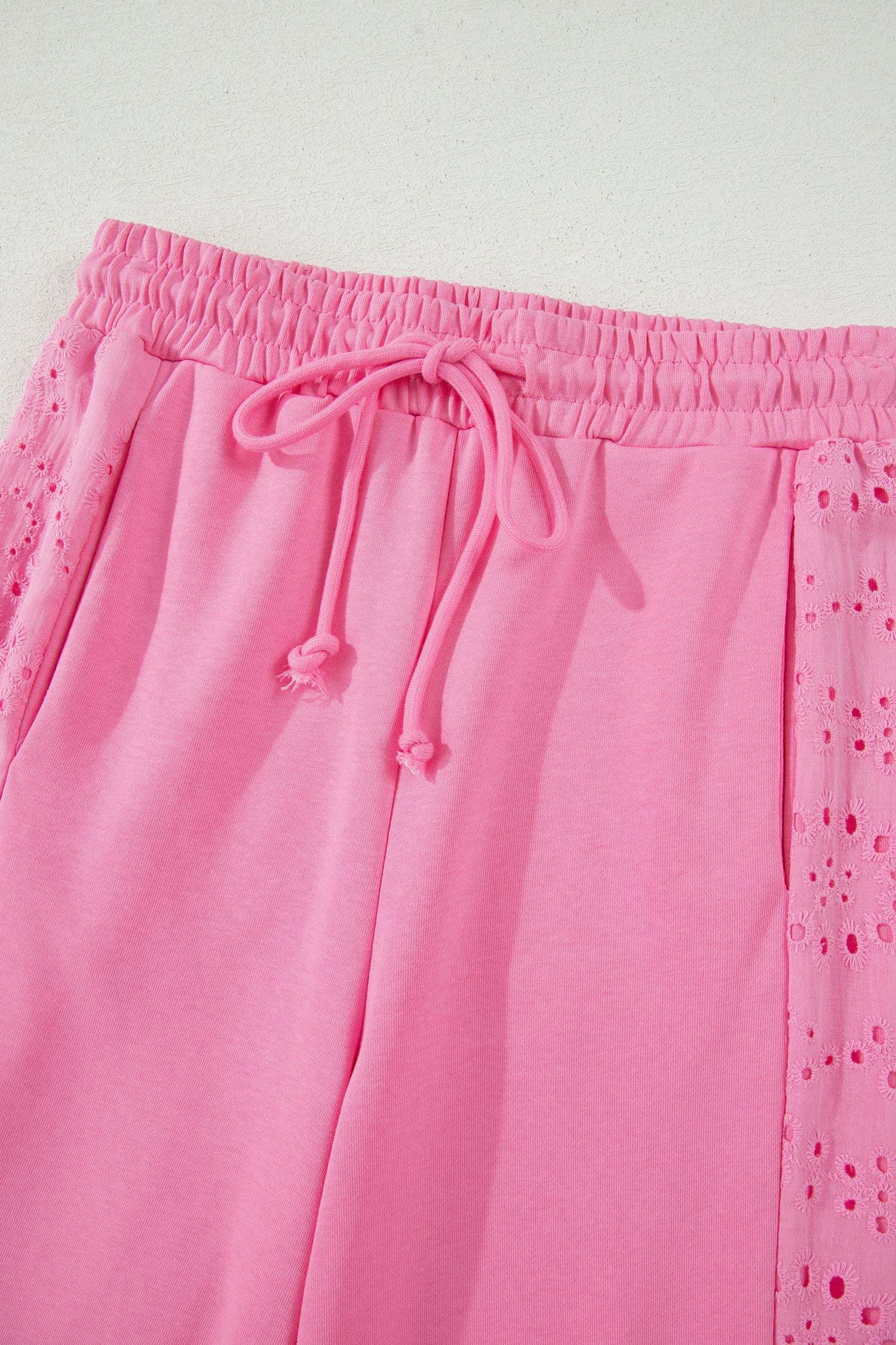 Two-Piece Lace Outfit Set | Patchwork Top and Elastic-Waist Pants