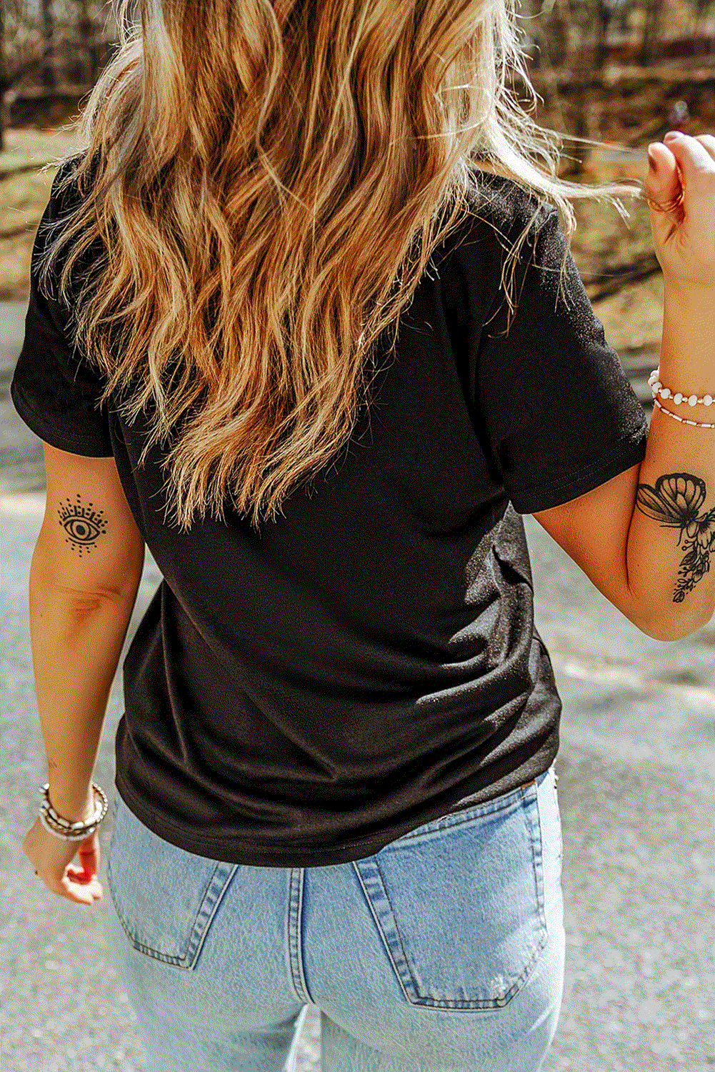 black western fashion geometric embroidered t shirt for women casual everyday outfit