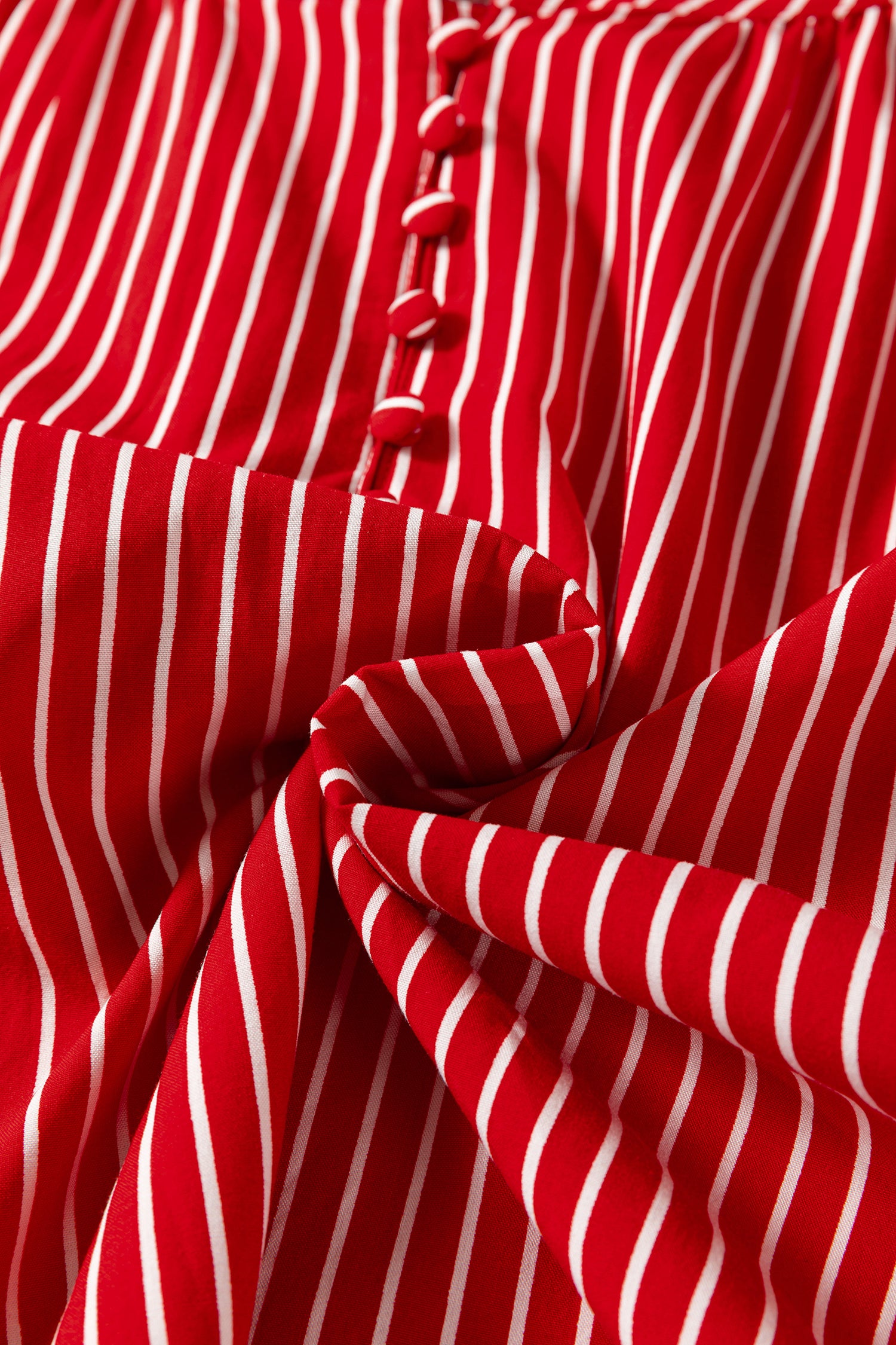 Stripe Ruffled Short Puff Sleeve Button Front Blouse — women's everyday bottoms | J&H Apparel