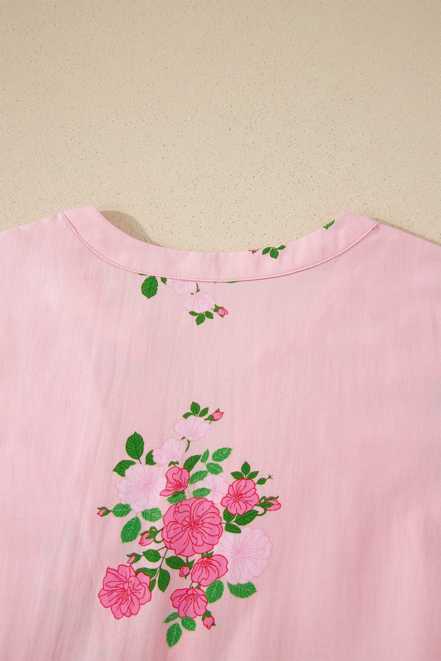 Main Character Energy | Floral Print Maxi Dress With Notched Neck Flutter Short Sleeve