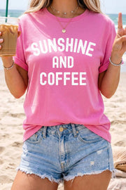 Sunshine Coffee Graphic Tee women’s summer beach casual top