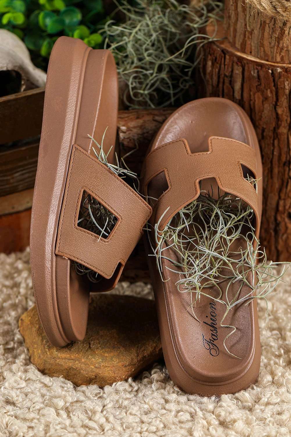 Open Toe Platform Sandals with cutout design and Mom Chic style