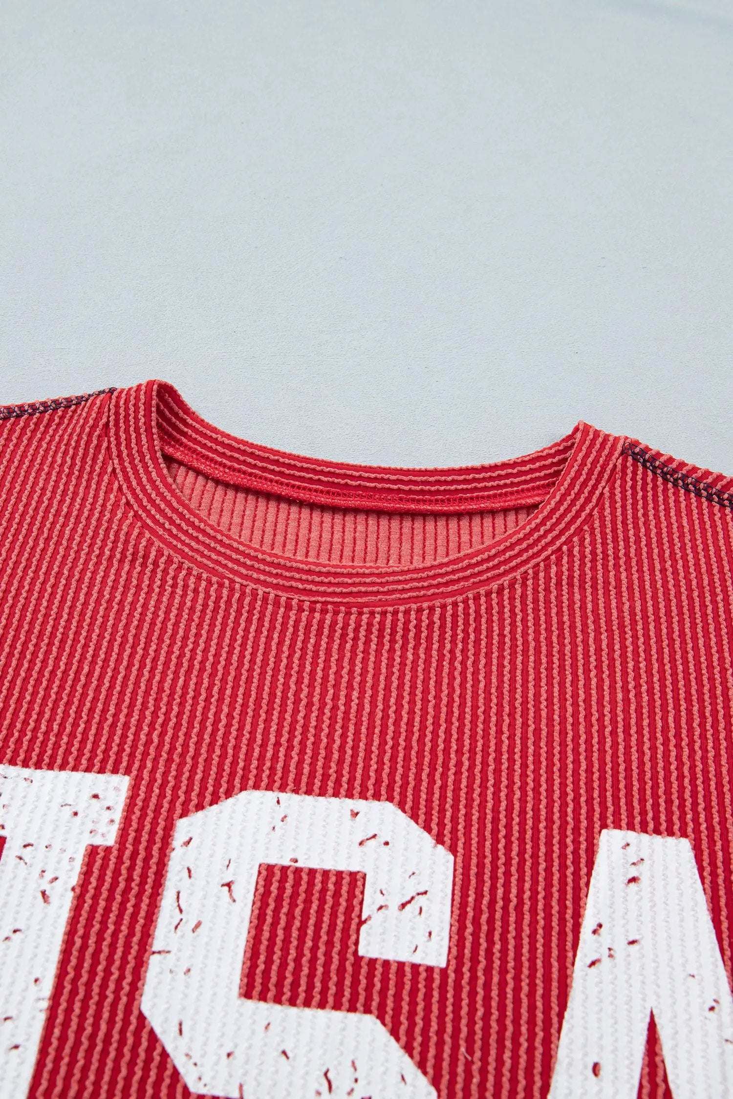 Oversized USA Graphic Ribbed Tee