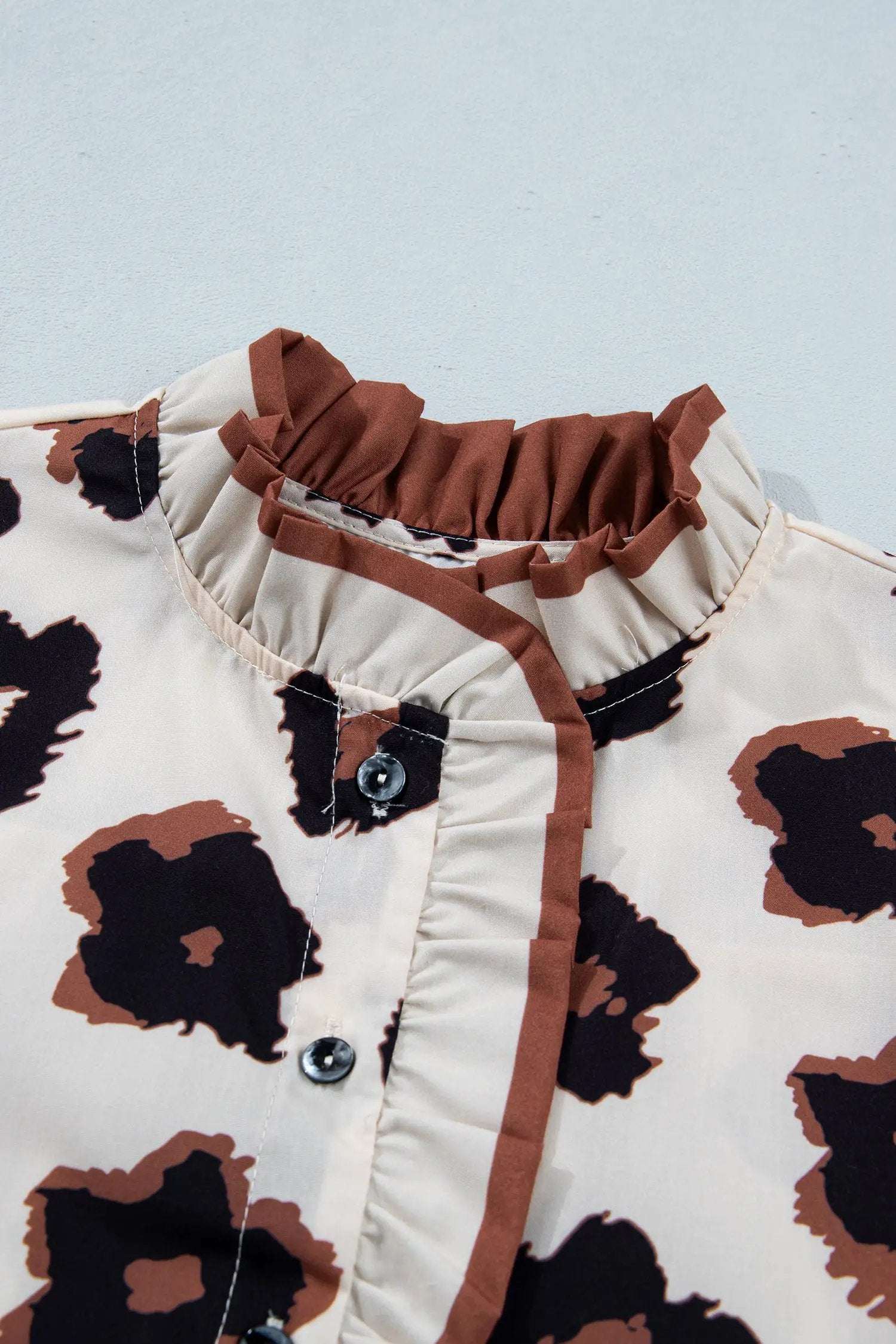 J&H Apparel Leopard Ruffle Blouse - Blouses Tops/Blouses & Shirts