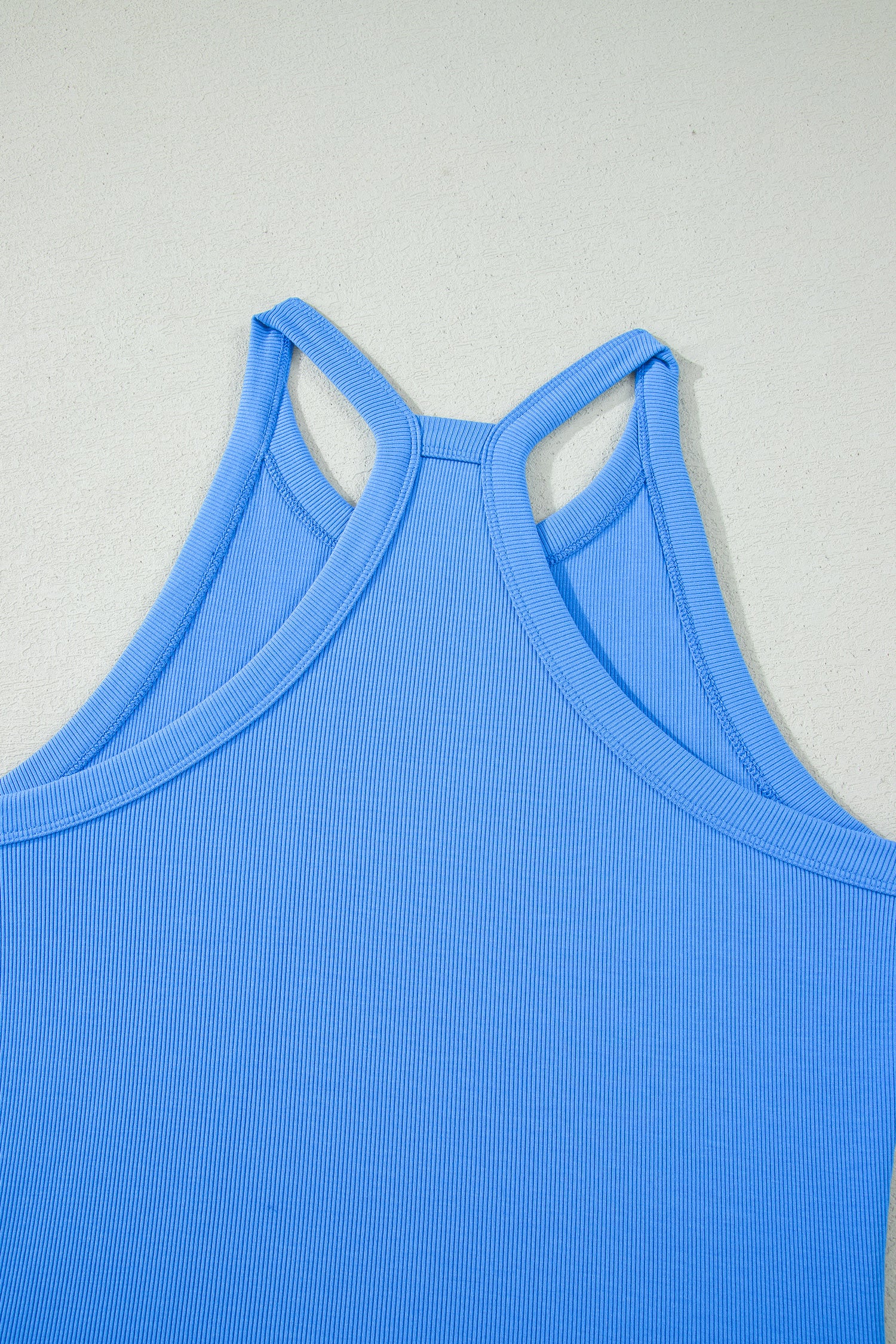 Ribbed Tank Top Shorts Set | Elastic High-Waist Outfit