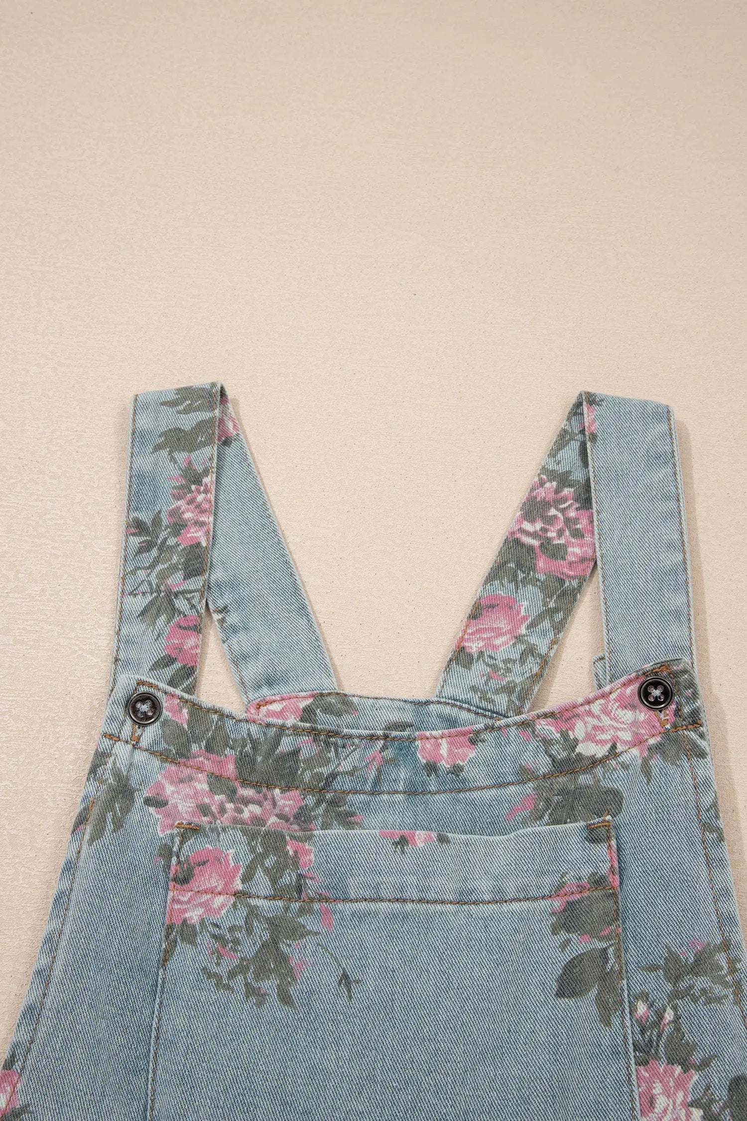 J&H Apparel Floral Print Pleated Denim Overalls - One-Pieces Bottoms/Jumpsuits & Rompers