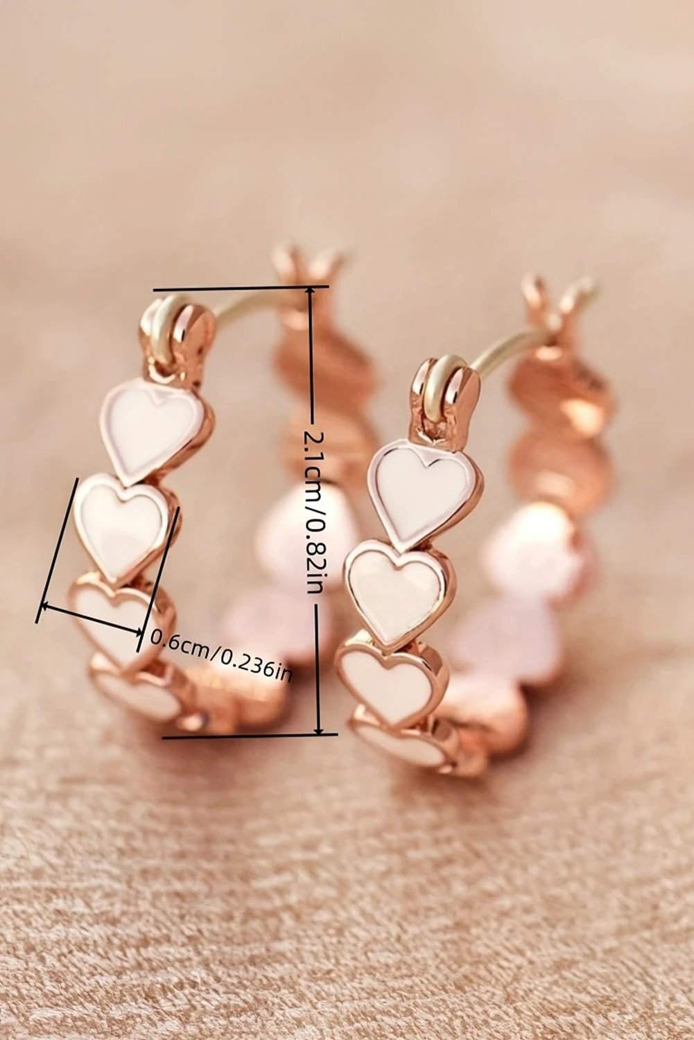 white heart shape plated alloy small hook earrings for women casual everyday outfit