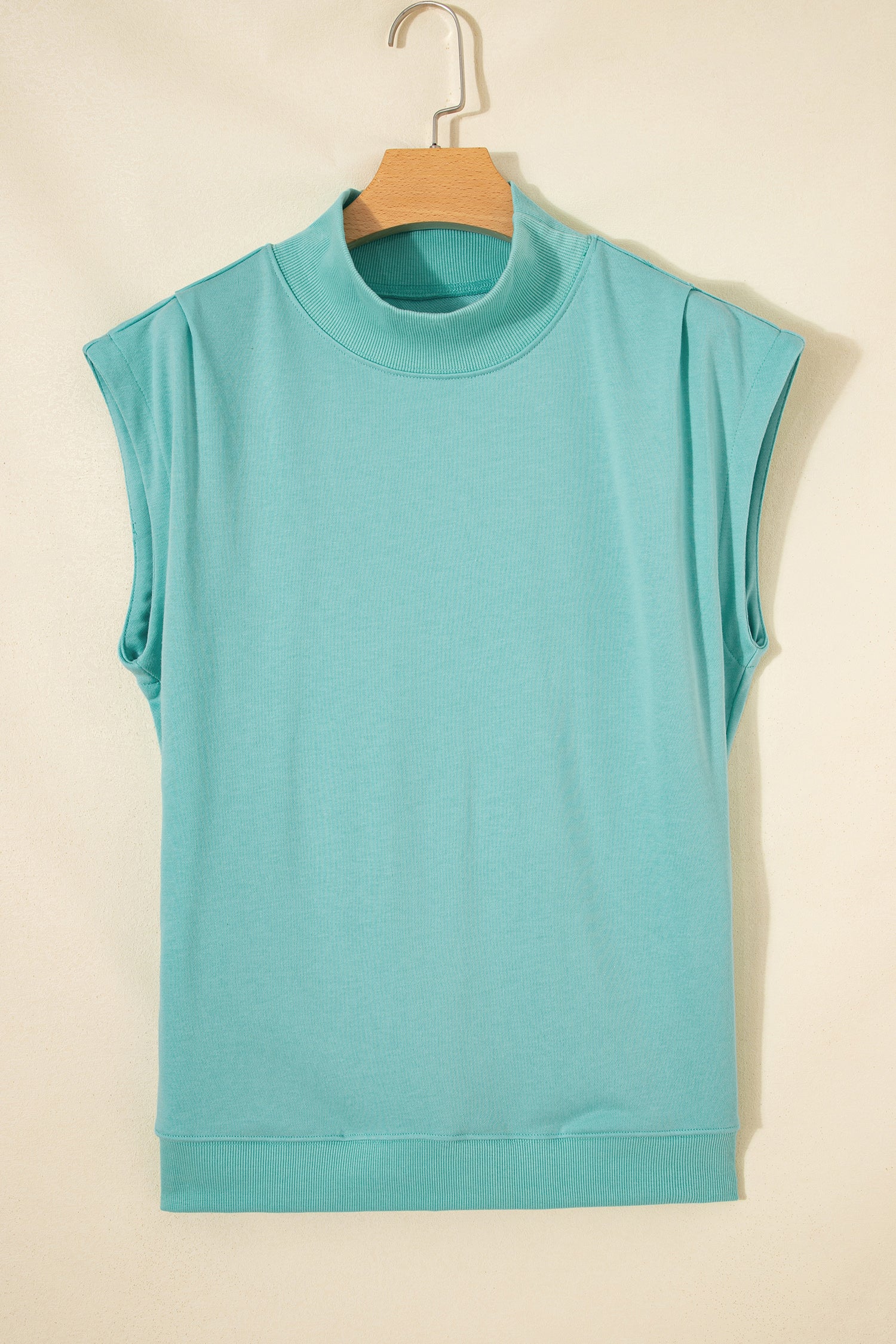 Everyday Chic | High Neck Cap Sleeve Top Relaxed Fit Blouse