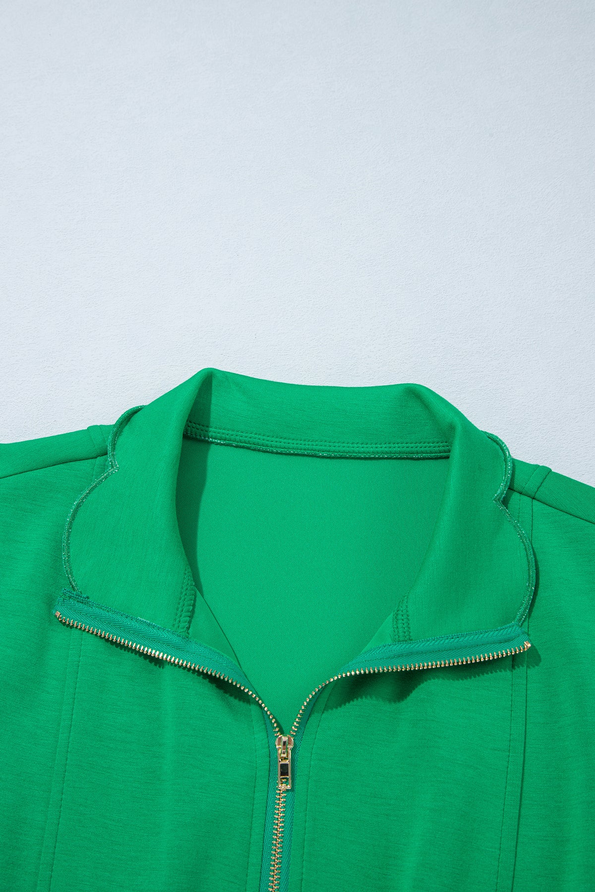 Sleeveless Zip Front Scallop Hem Mini Dress