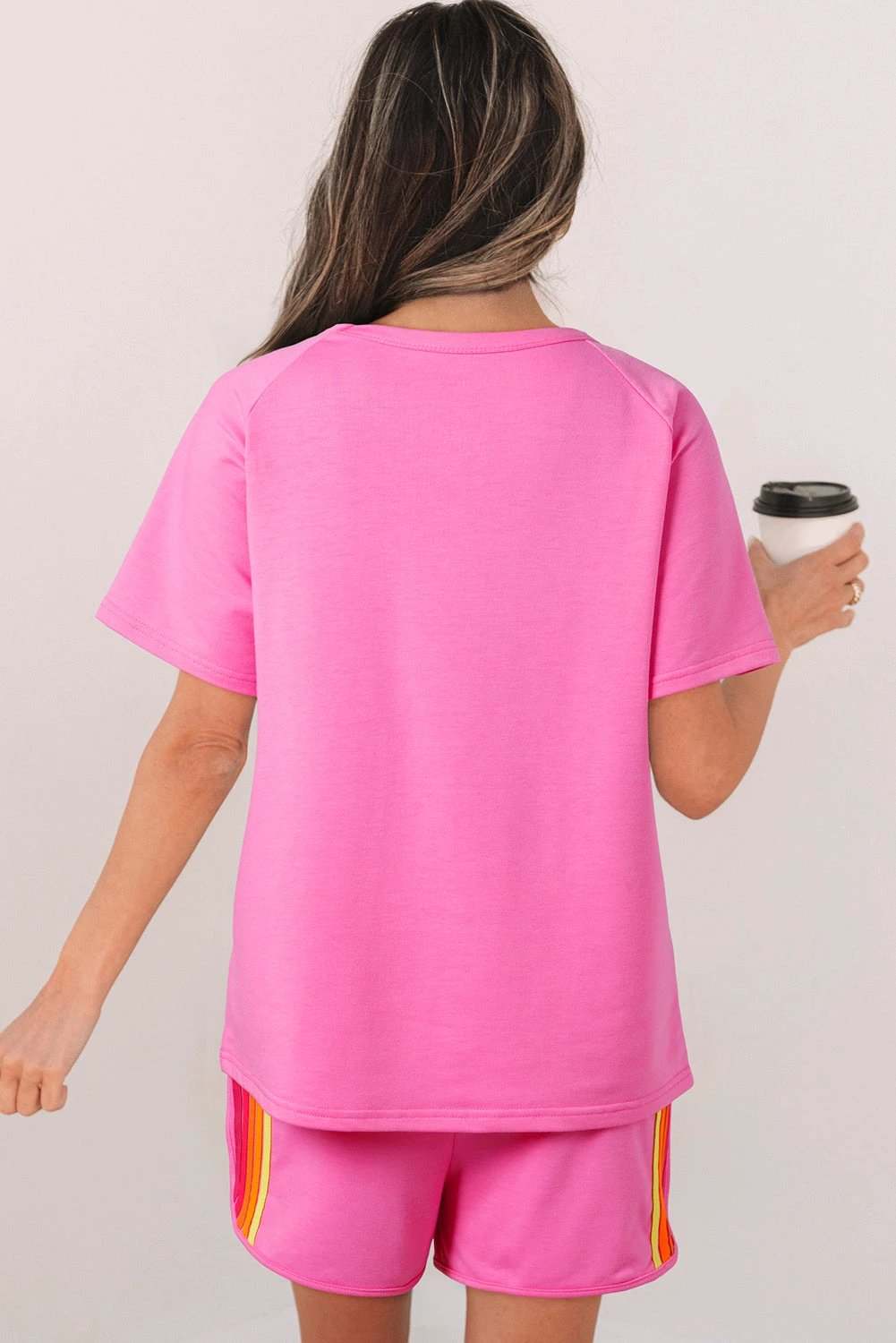 Soft Denim Blue striped patch front casual tee for women casual everyday outfit