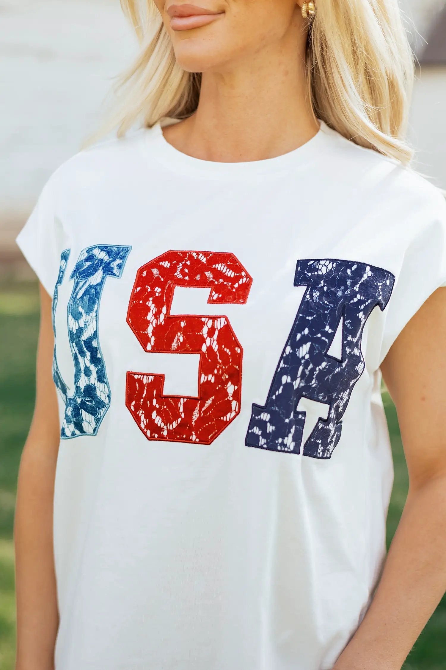 USA color block dolman tee