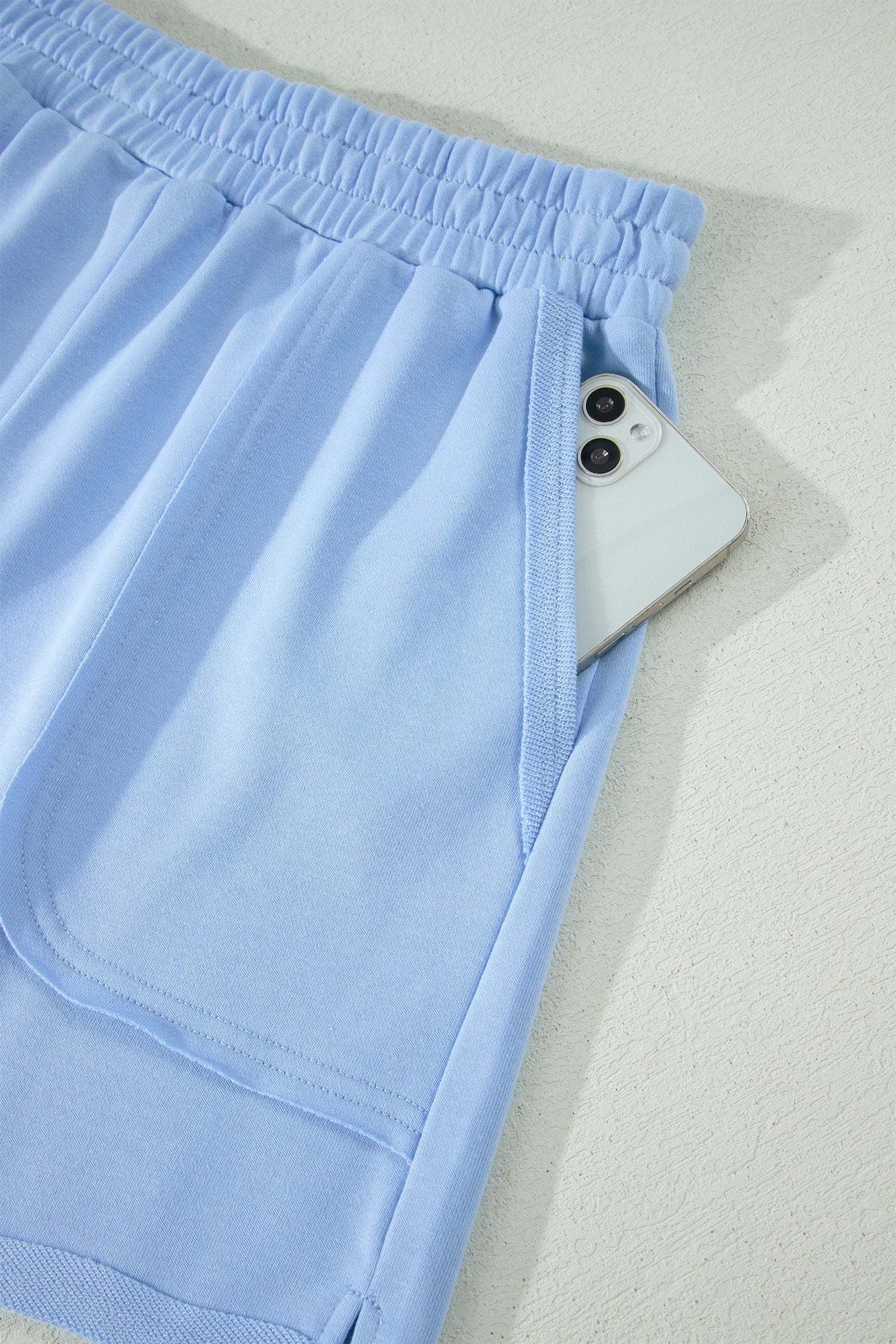 Loose Polo Tee Short Set with elastic waist shorts vacation outfit