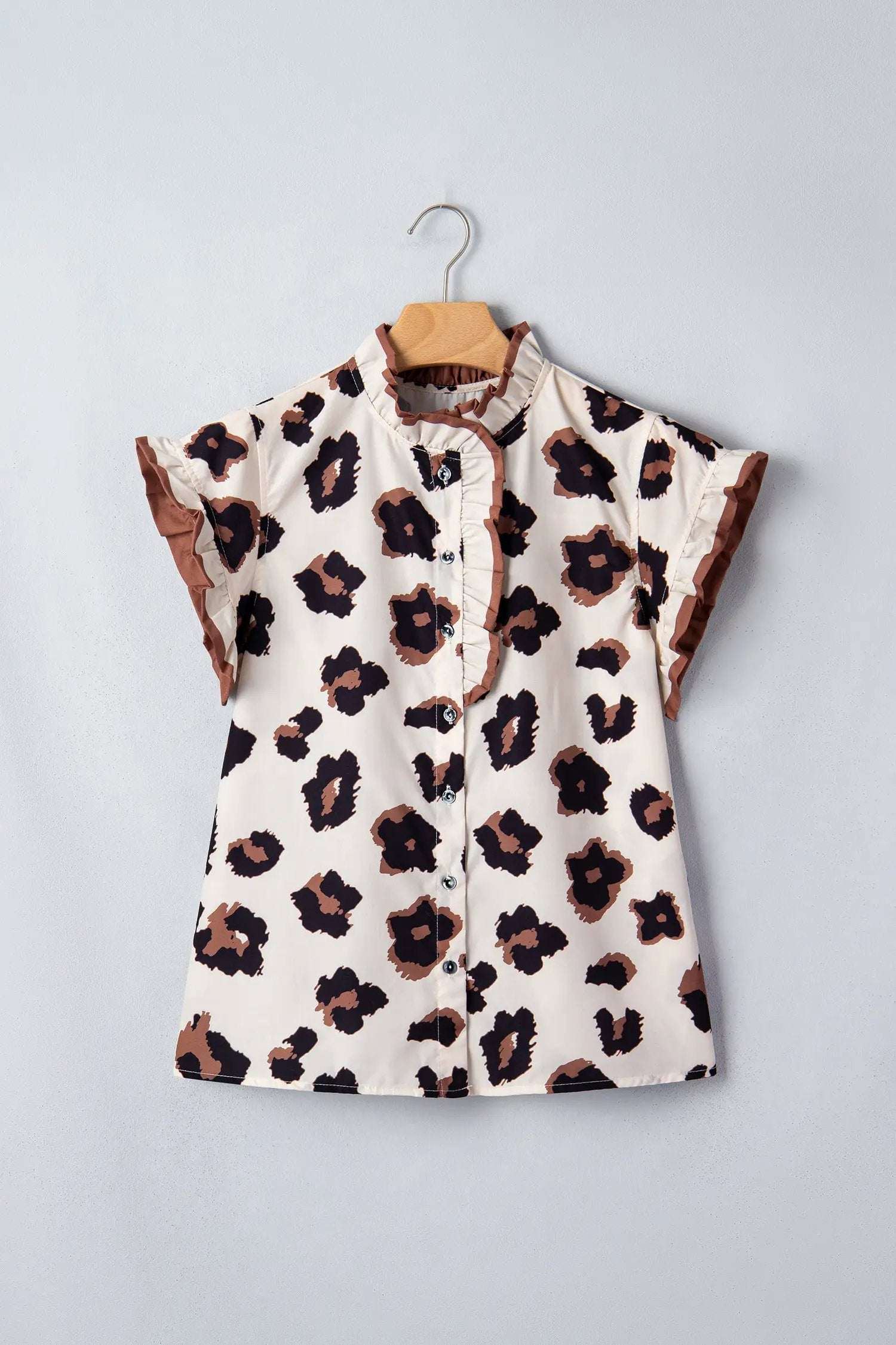 J&H Apparel Leopard Ruffle Blouse - Blouses Tops/Blouses & Shirts