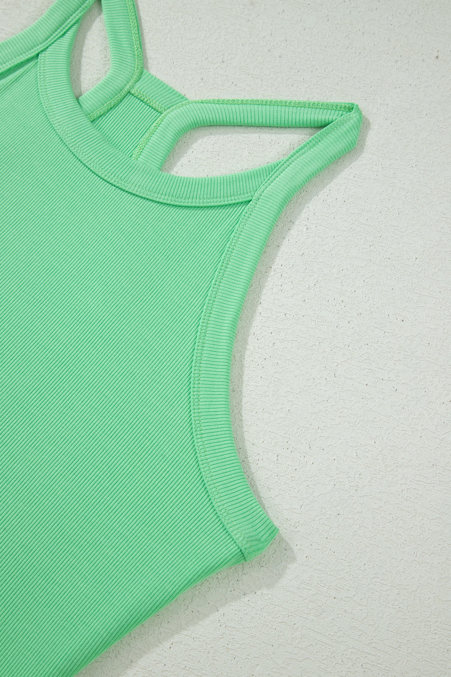 Ribbed Tank Top Shorts Set | Elastic High-Waist Outfit