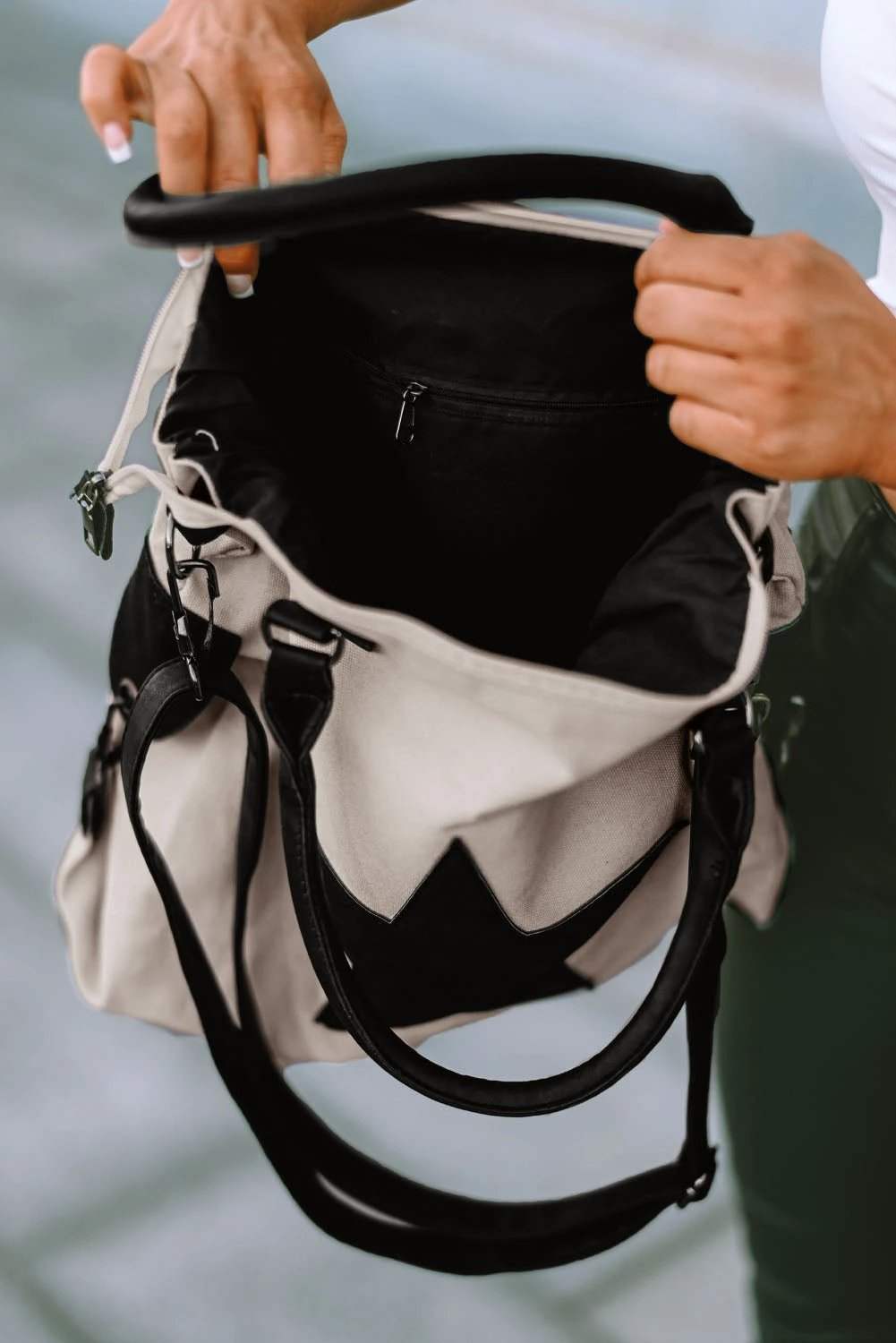 beige casual five-pointed star canvas tote bag for women casual everyday outfit