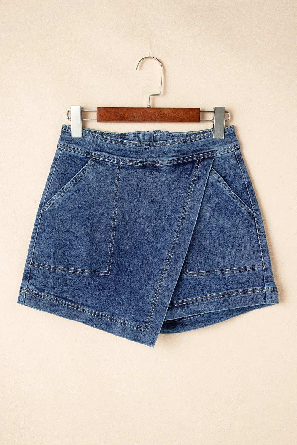 Mini Denim Skort faux-wrapped Cool Mom Energy denim skort