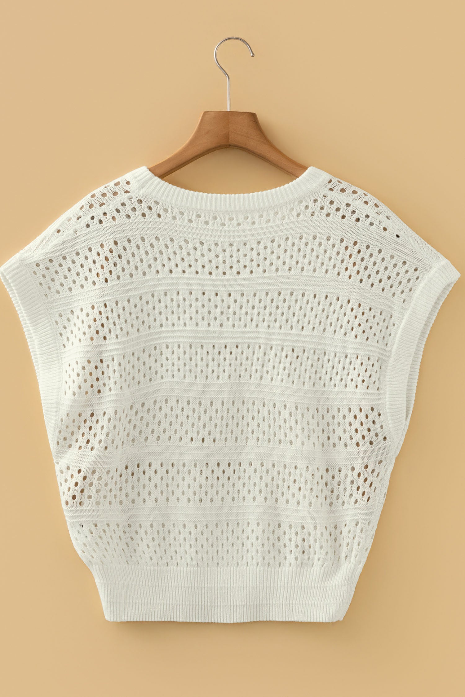 Plus Size Eyelet Hollow Out Knit Ribbed Trim Short Sleeve Dolman Sweater — women's everyday bottoms | J&H Apparel