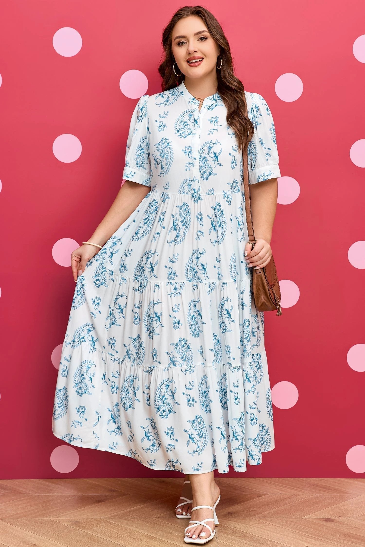  Plus Size Boho Maxi Dress 