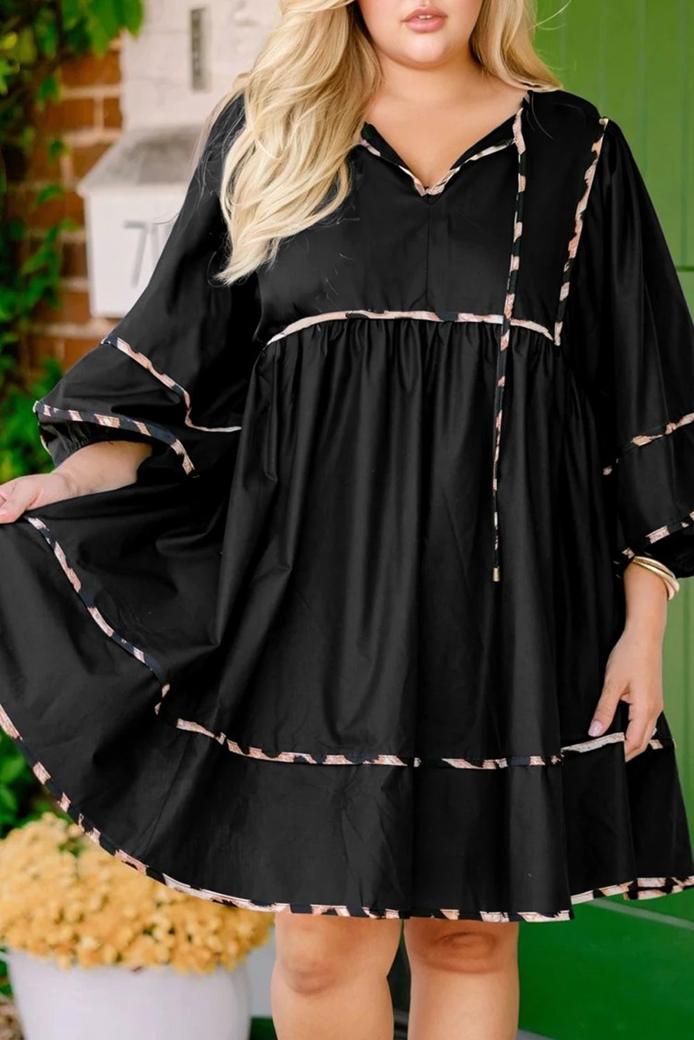 Plus Size Leopard Mini Dress 