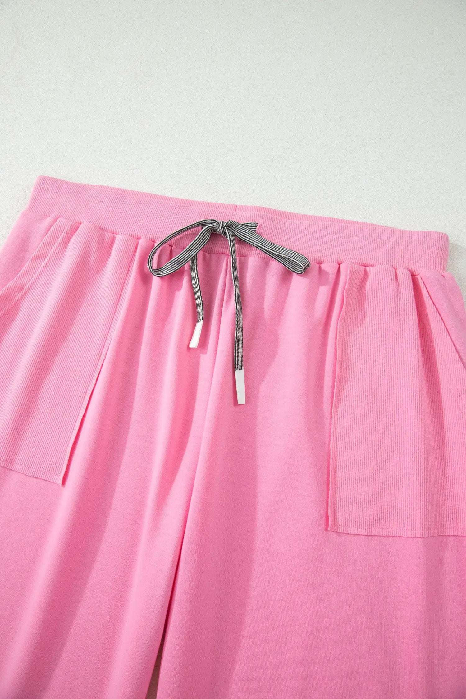 Plus size V-neck tee and drawstring pants outfit set for comfortable everyday wear
