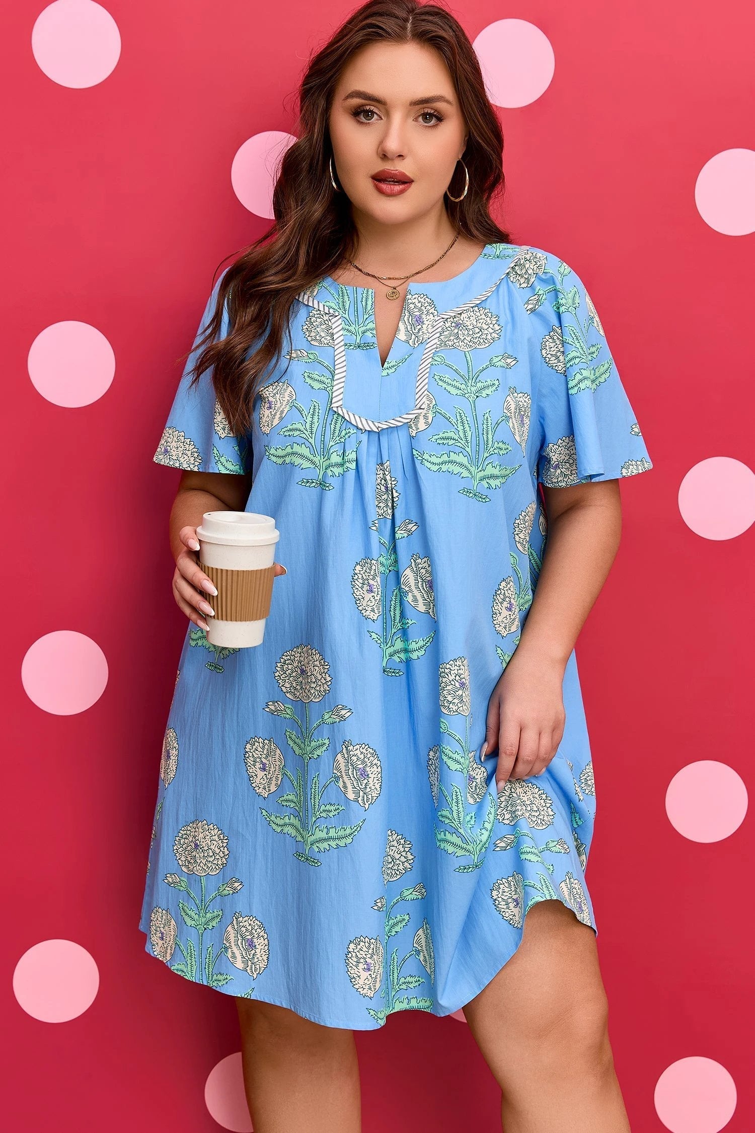 plus size floral mini dress