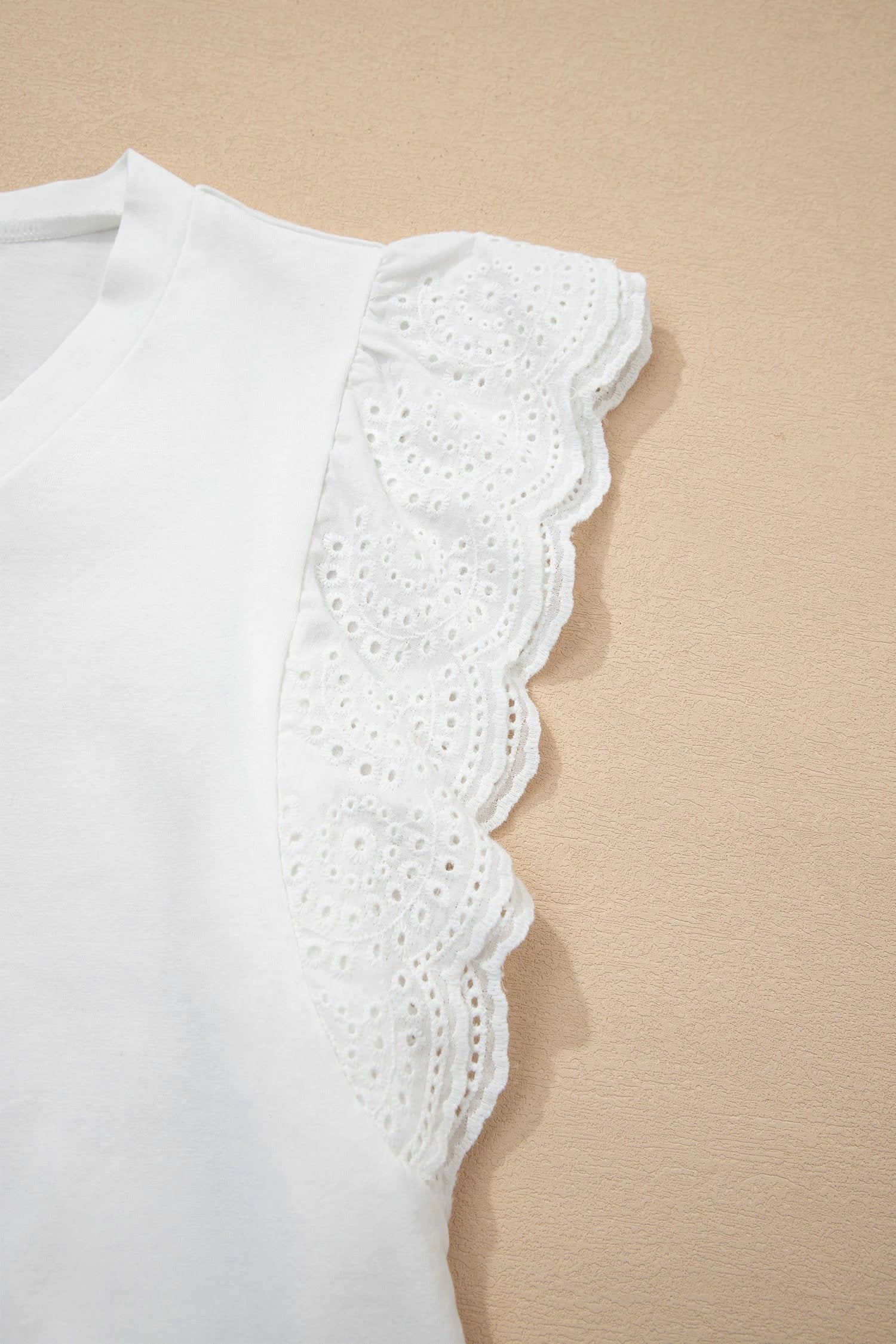 eyelet flutter sleeve tee