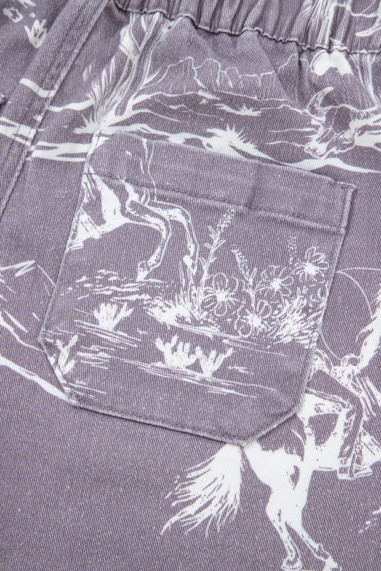 Western Print Denim Shorts | Elastic Waist Cotton Pull-On Style