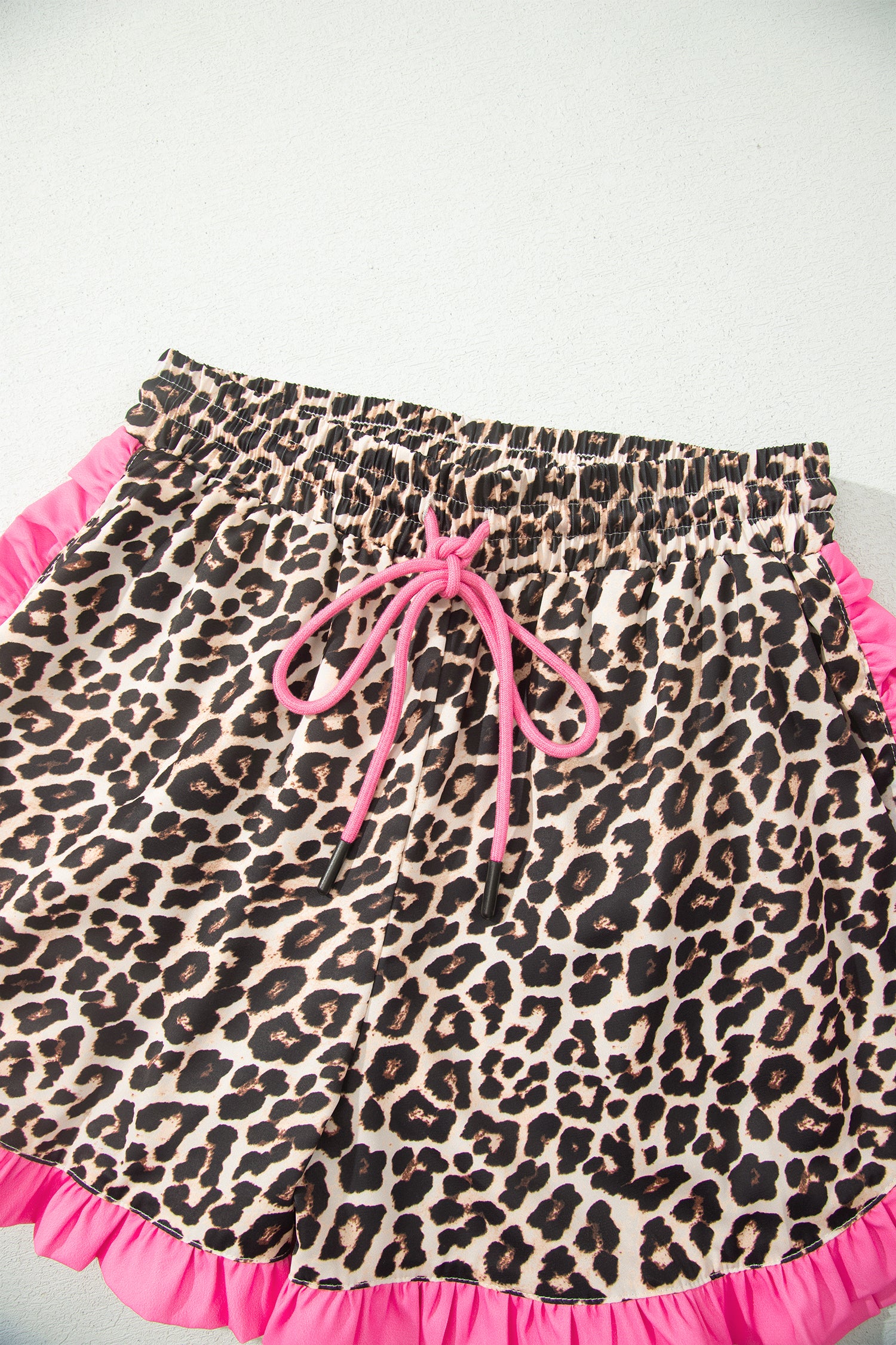 Polka Dot Contrast Ruffle Trim Shorts — women's everyday bottoms | J&H Apparel