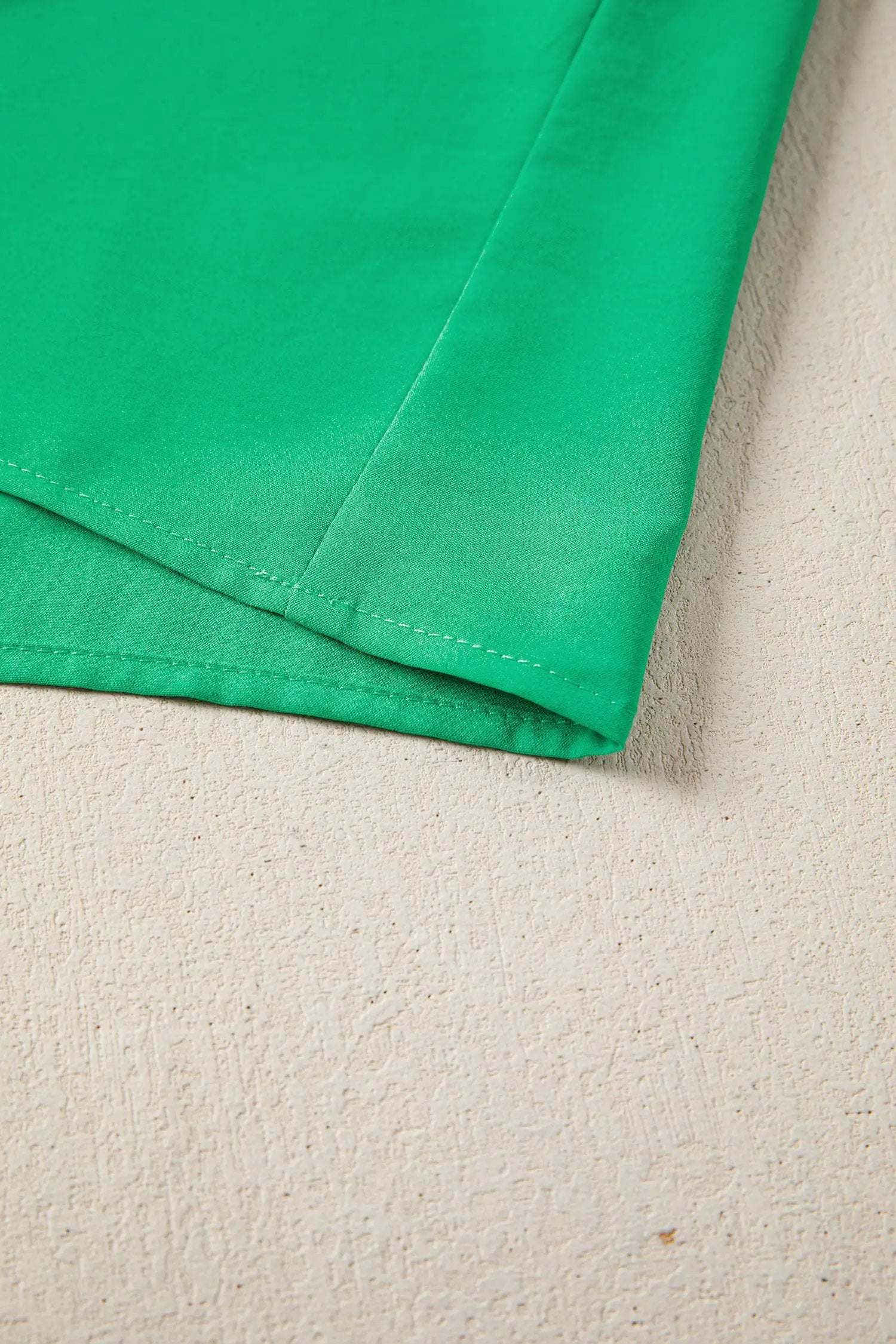 J&H Apparel Green Solid Color V Neck Short Puff Sleeve High Waist Tiered Maxi Dress - Dresses Dresses/Maxi Dresses
