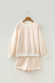 Plaid Baggy Pullover Drawstring Casual Shorts Two-Piece Set — women's everyday bottoms | J&H Apparel