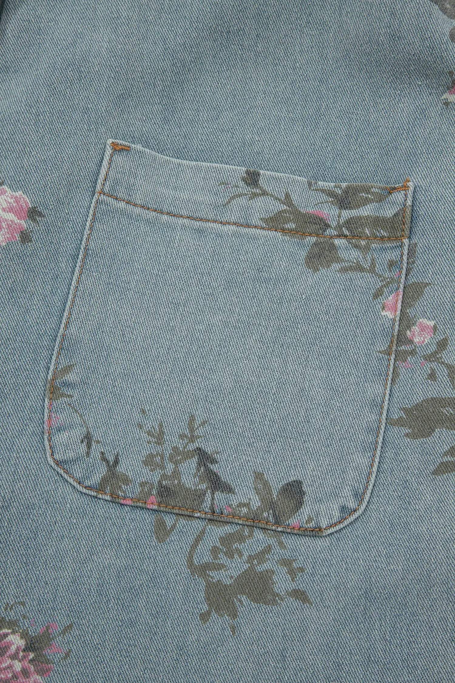 J&H Apparel Floral Print Pleated Denim Overalls - One-Pieces Bottoms/Jumpsuits & Rompers