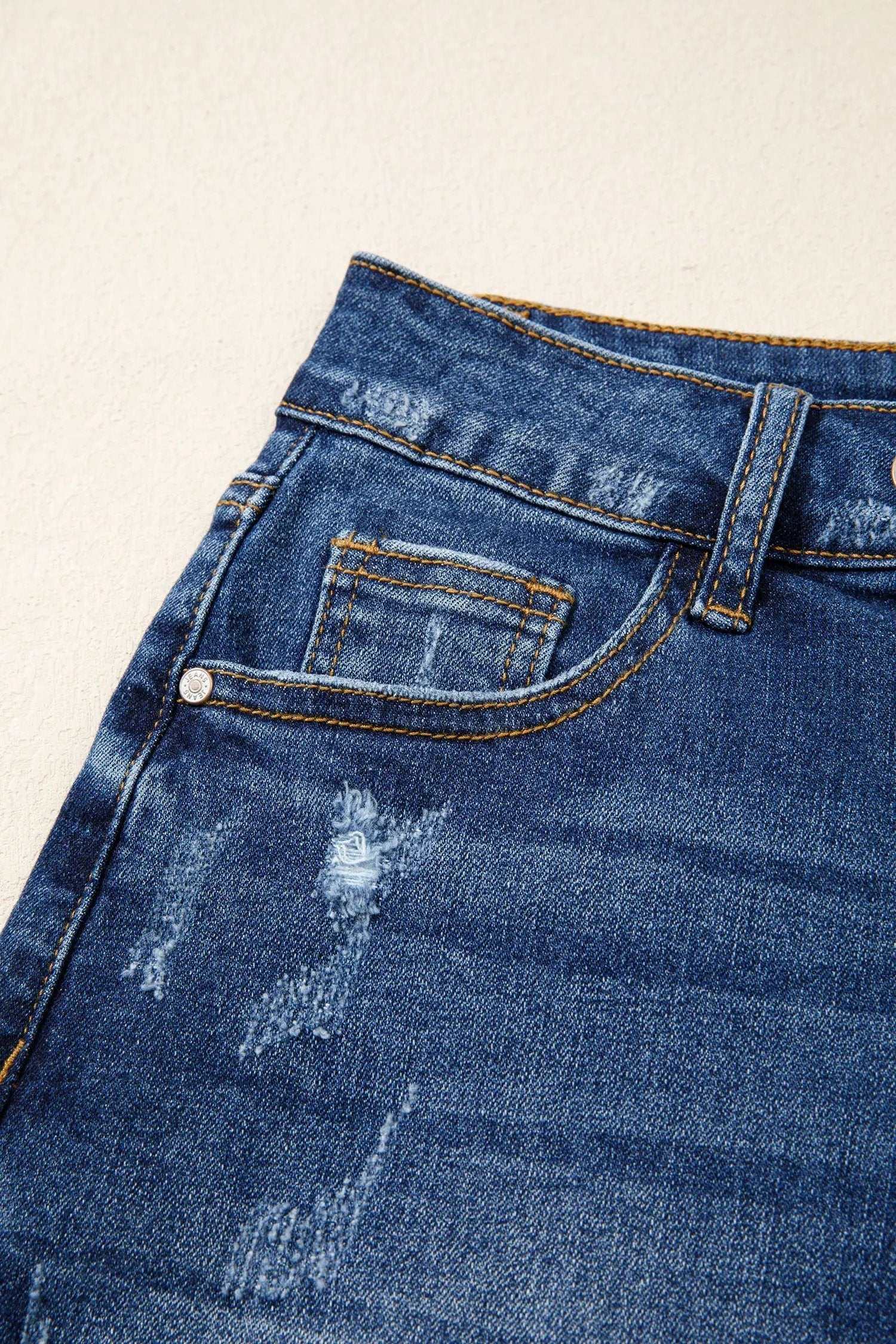 Dear-Lover Dropshipping Effortlessly Chic | Asymmetric Raw-Hem Distressed Denim Shorts - Bottoms/Denim Shorts