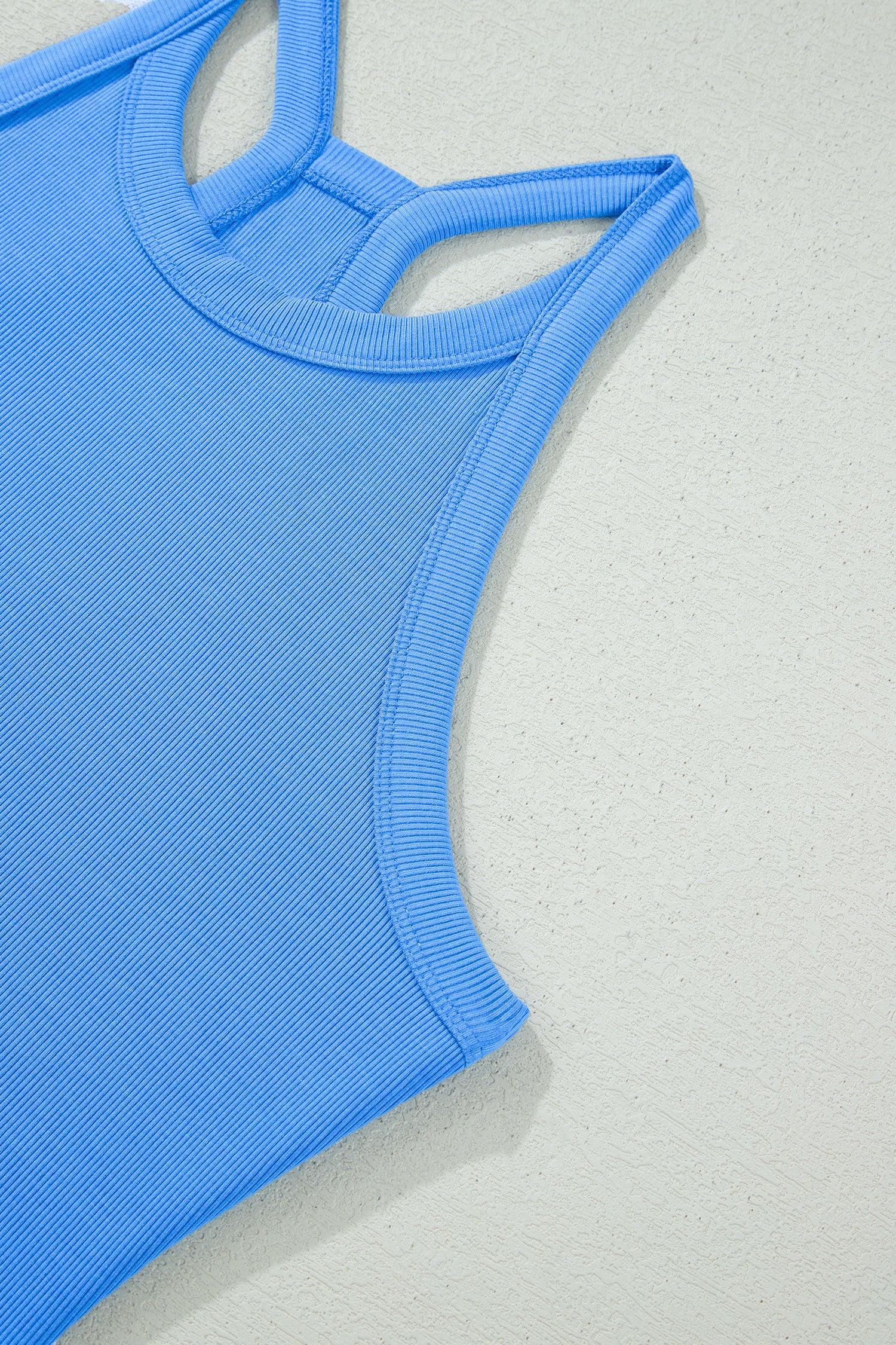 Ribbed Tank Top Shorts Set | Elastic High-Waist Outfit